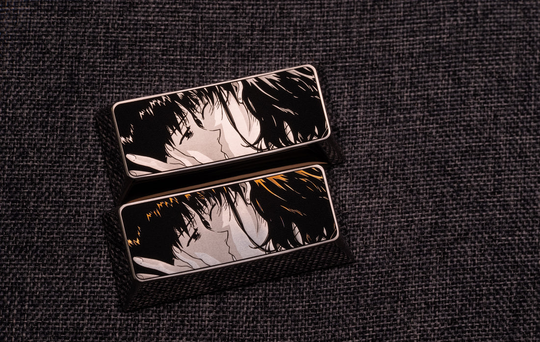 EVA, Adult Kiss 2.25u Titanium Alloy Shift/Enter Personalized Keycaps, Anime Game Metal Art Creative Decorative Keycaps