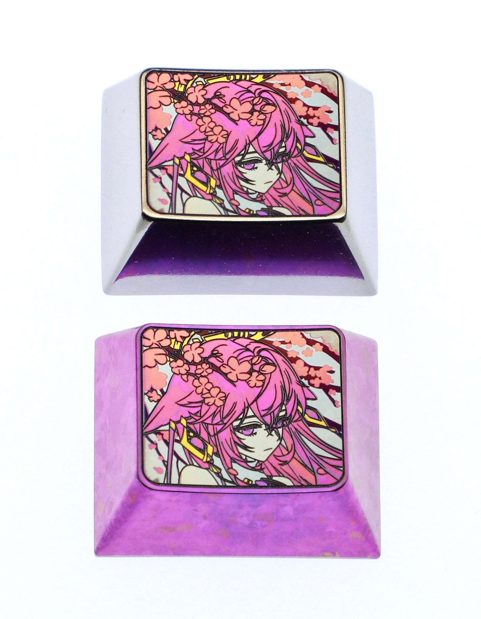 Genshin Impact series, Yae Miko, 1.25U titanium alloy keycaps, anime, gaming, cultural and creative metal carved keycaps
