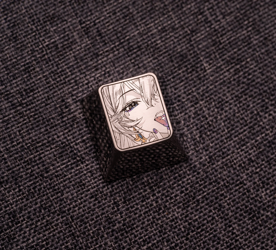 Cantarella, 1U titanium alloy personalized keycap, anime and game culture creative metal carving decorative keycap.