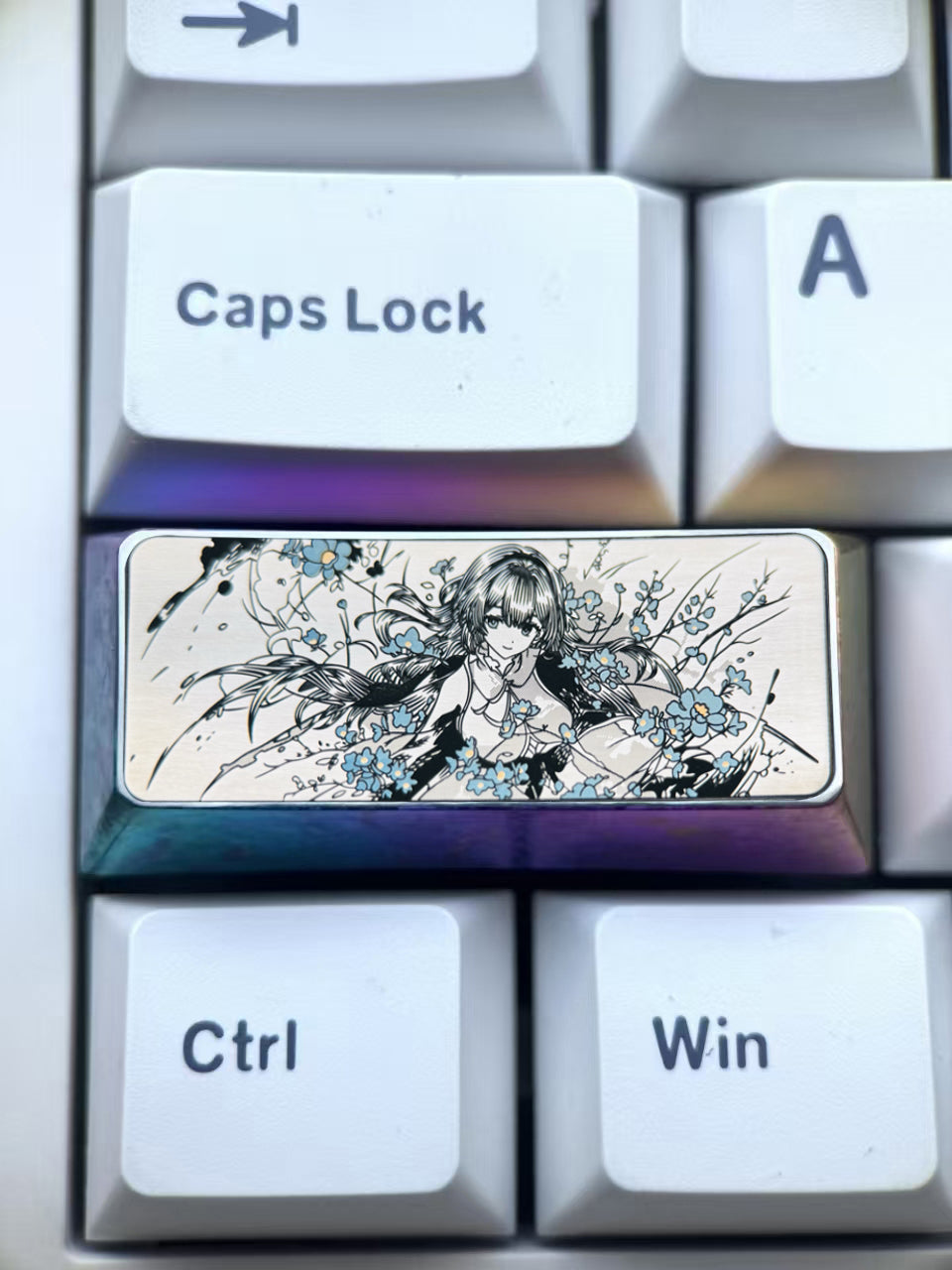 Honkai: Star Rail, Firefly, 2.25U titanium alloy personalized keycaps, anime and game culture creative metal carving custom decorative keycaps