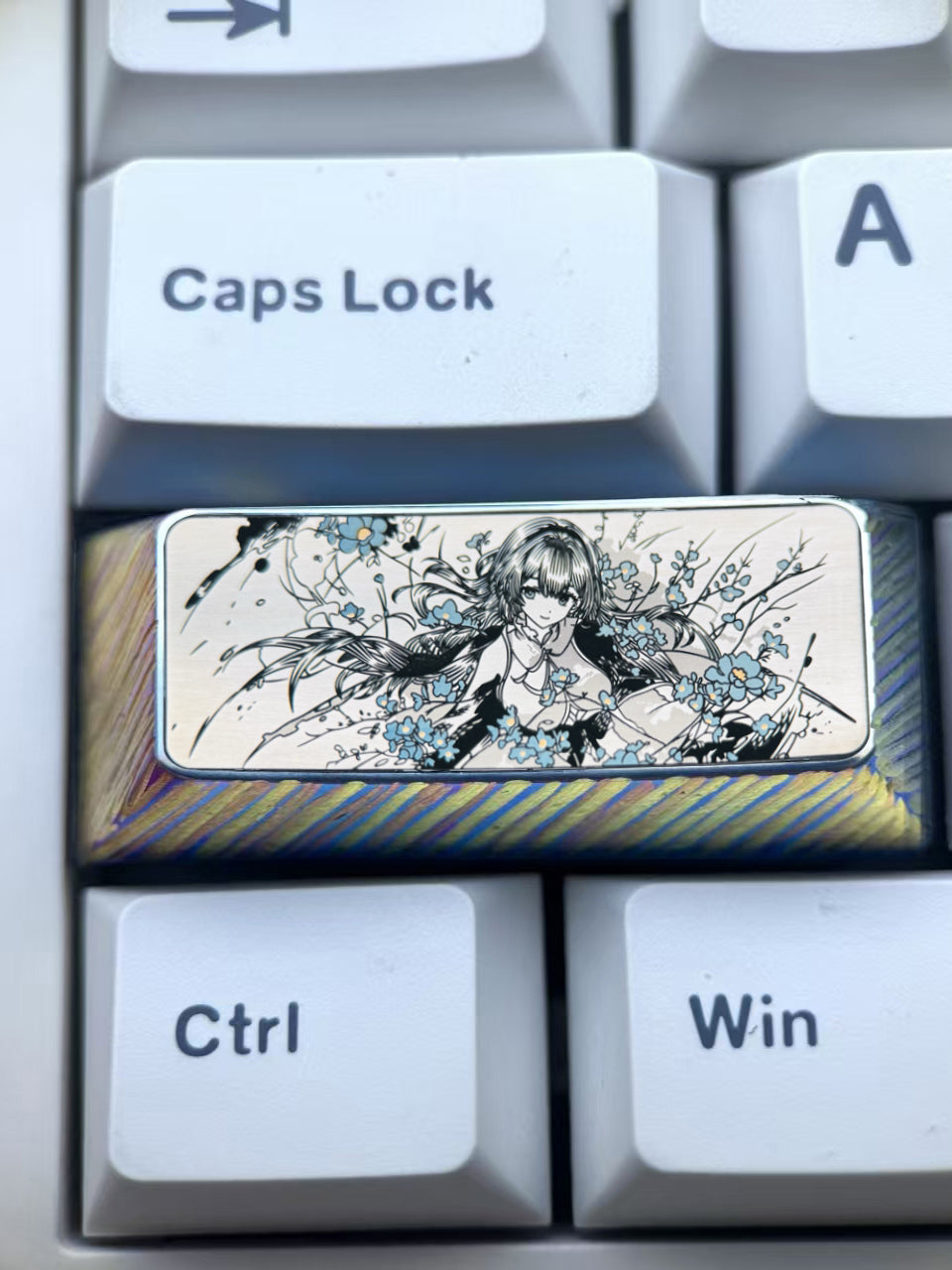 Honkai: Star Rail, Firefly, 2.25U titanium alloy personalized keycaps, anime and game culture creative metal carving custom decorative keycaps
