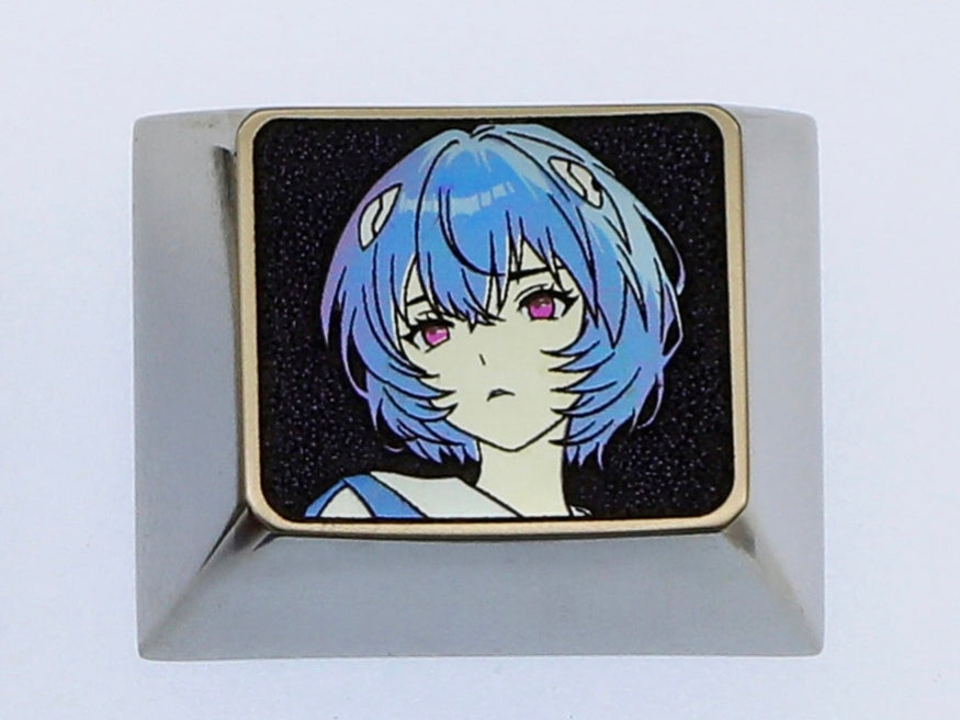 EVA,Asuka Langley Soryu,Ayanami Rei,1.25U, Colorful titanium alloy decorative keycaps, personalized keycaps.