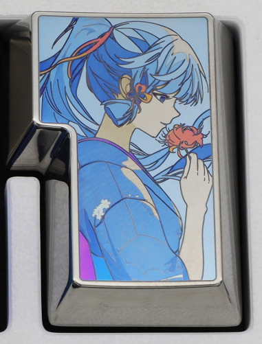 Kamisato Ayaka, Colorful titanium alloy carved keycaps, personalized keycaps.