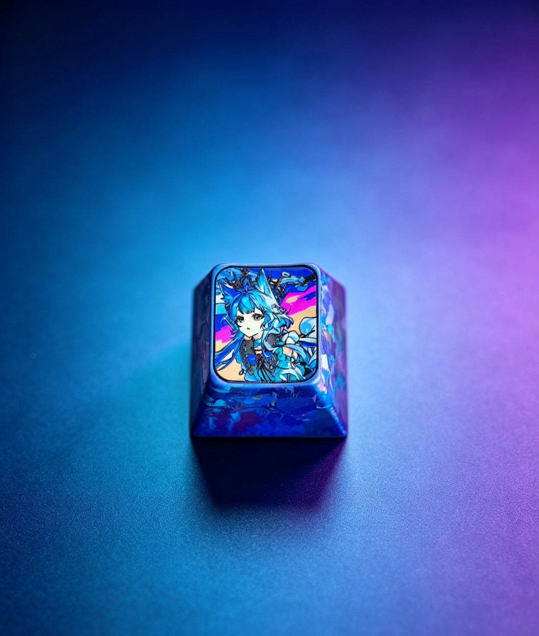 Arknights,Rosmontis 1 U titanium alloy personalized keycaps, anime and game cultural creative keycaps, mechanical keyboard decorative keycaps