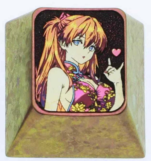 EVA, Cheongsam Asuka 1U Titanium Alloy, Anime and Game Culture Creative Personalized Keycaps