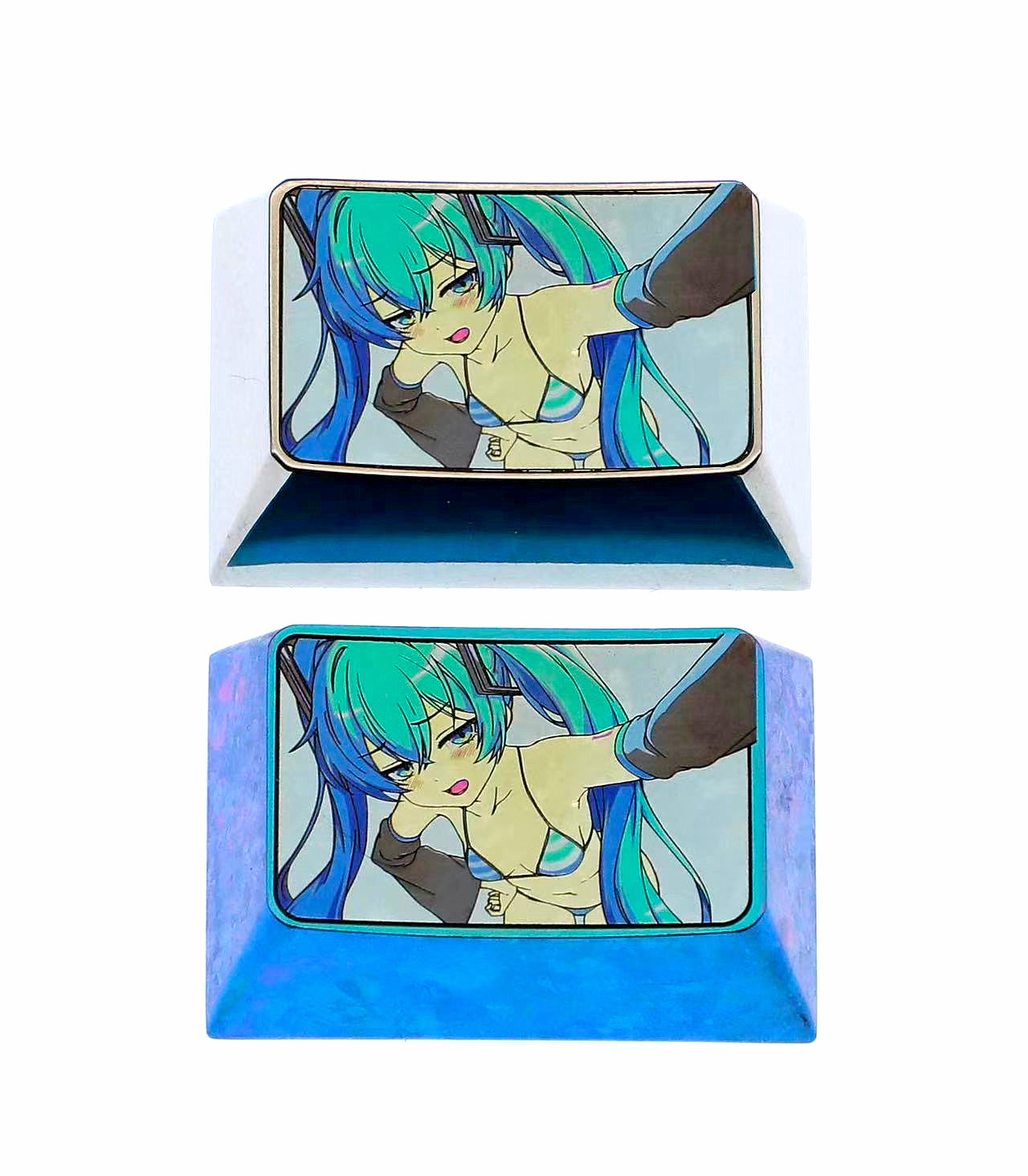 Hatsune Miku, 1.5U TAB titanium alloy personalized keycap, animation and game culture creative metal decorative keycap