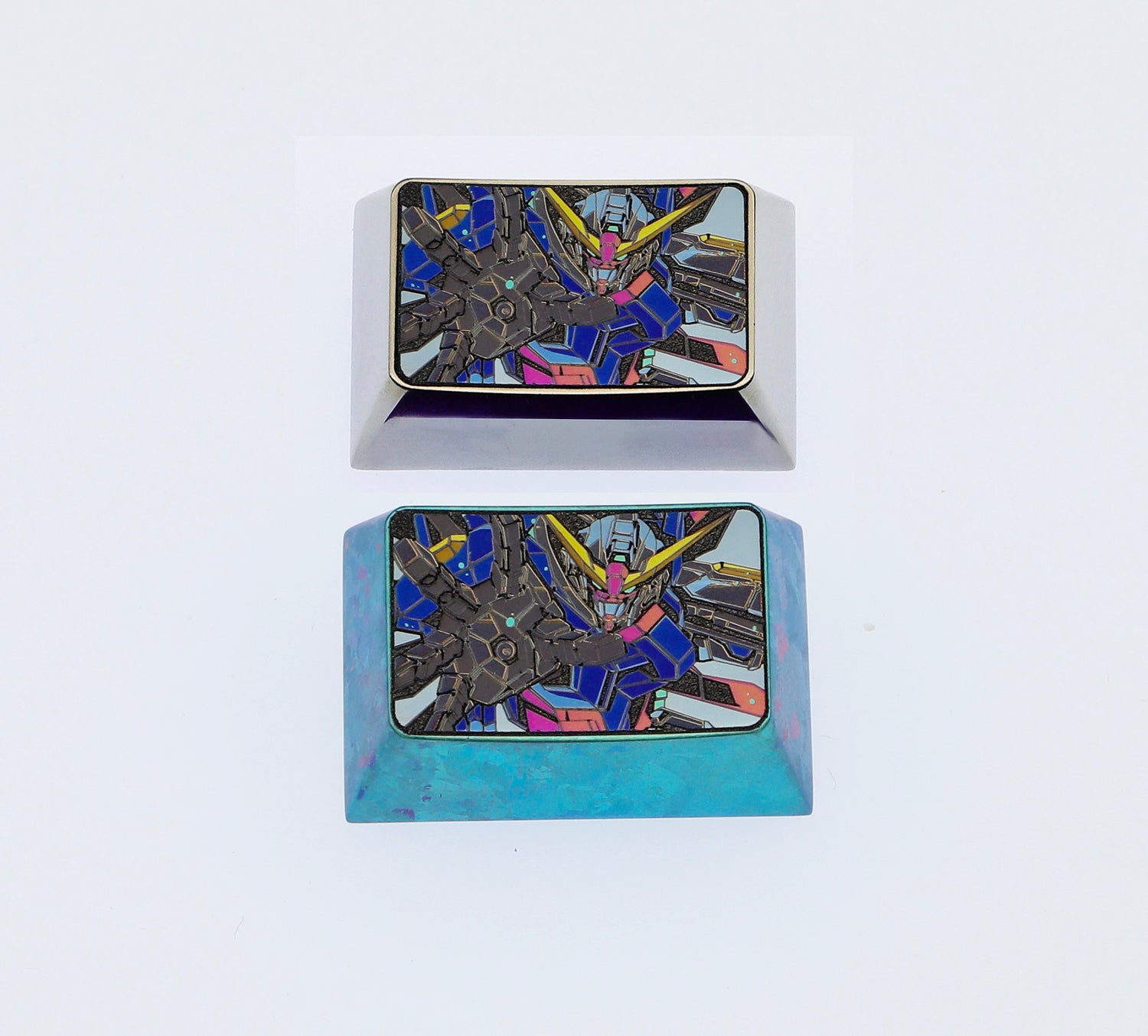 Gundam, 1.5U titanium alloy carved keycaps, personalized keycaps, mechanical keyboard decorative keycaps