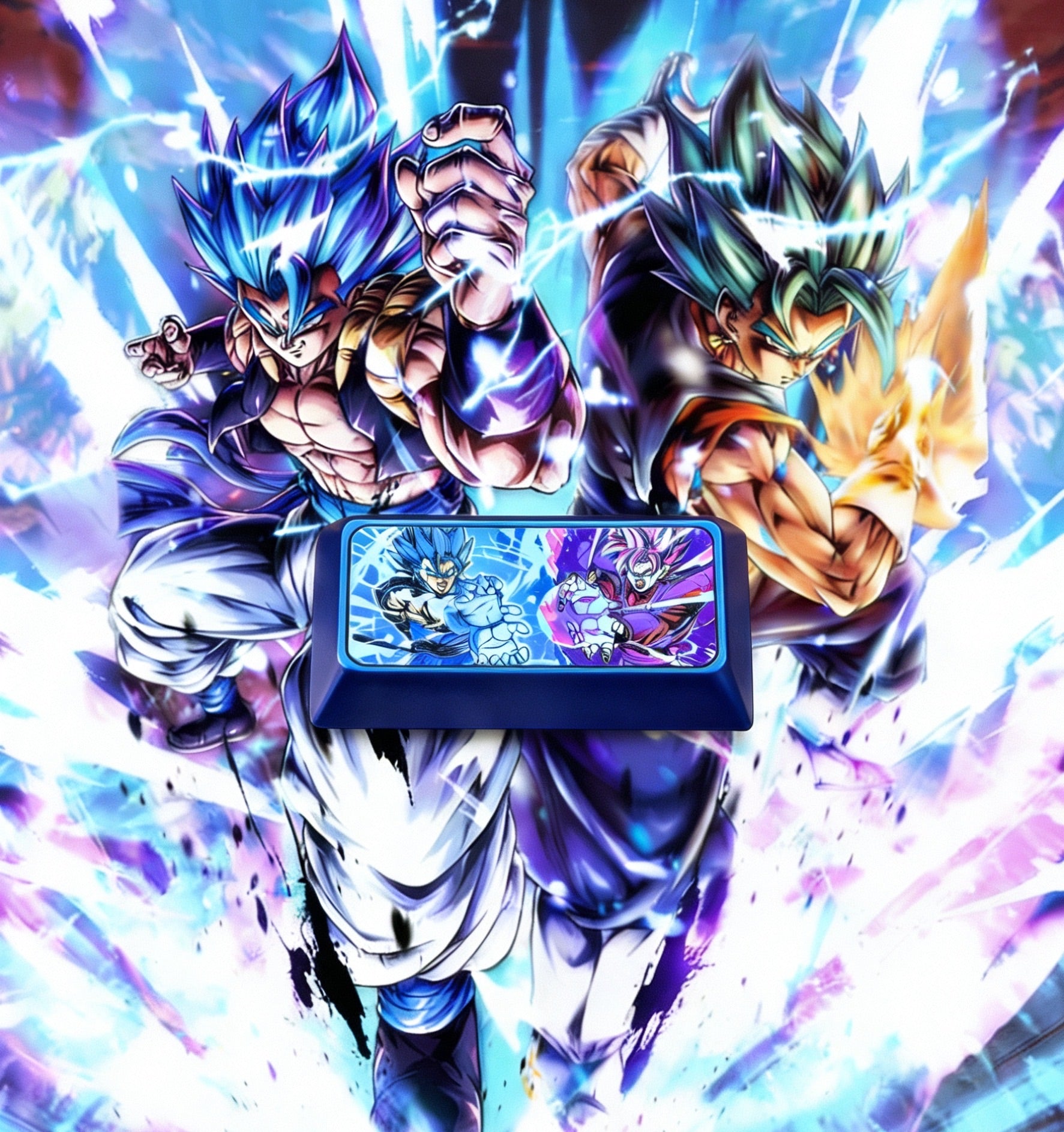 Dragon Ball, Super Saiyan, 2.25U titanium alloy personalized decorative keycap, anime and game creative metal art keycap