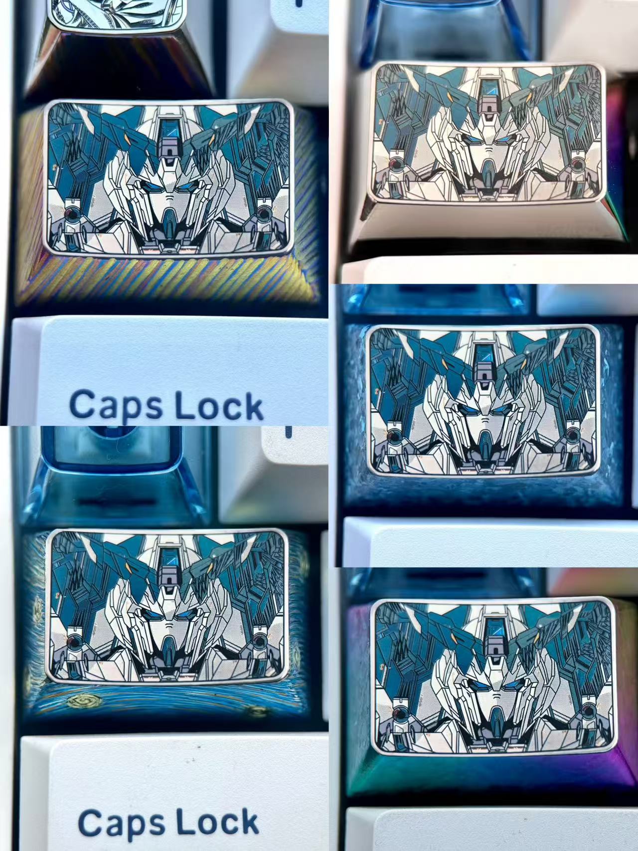 Gundam theme, 1.5U titanium alloy personalized keycaps, mechanical keyboard metal art keycaps