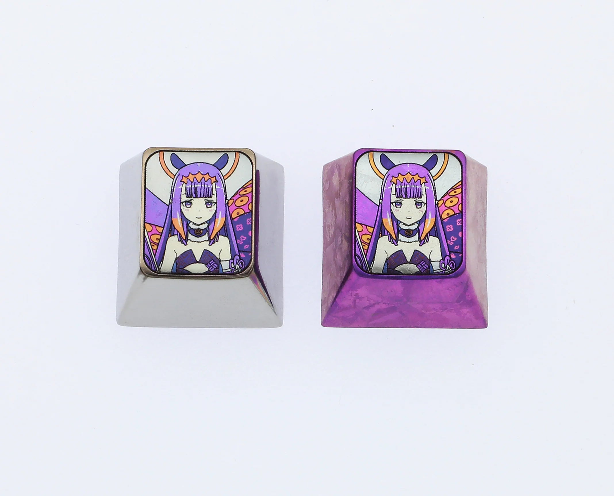 Ichinarsi, colored titanium alloy carved keycaps, personalized keycaps, mechanical keyboard decorative keycaps