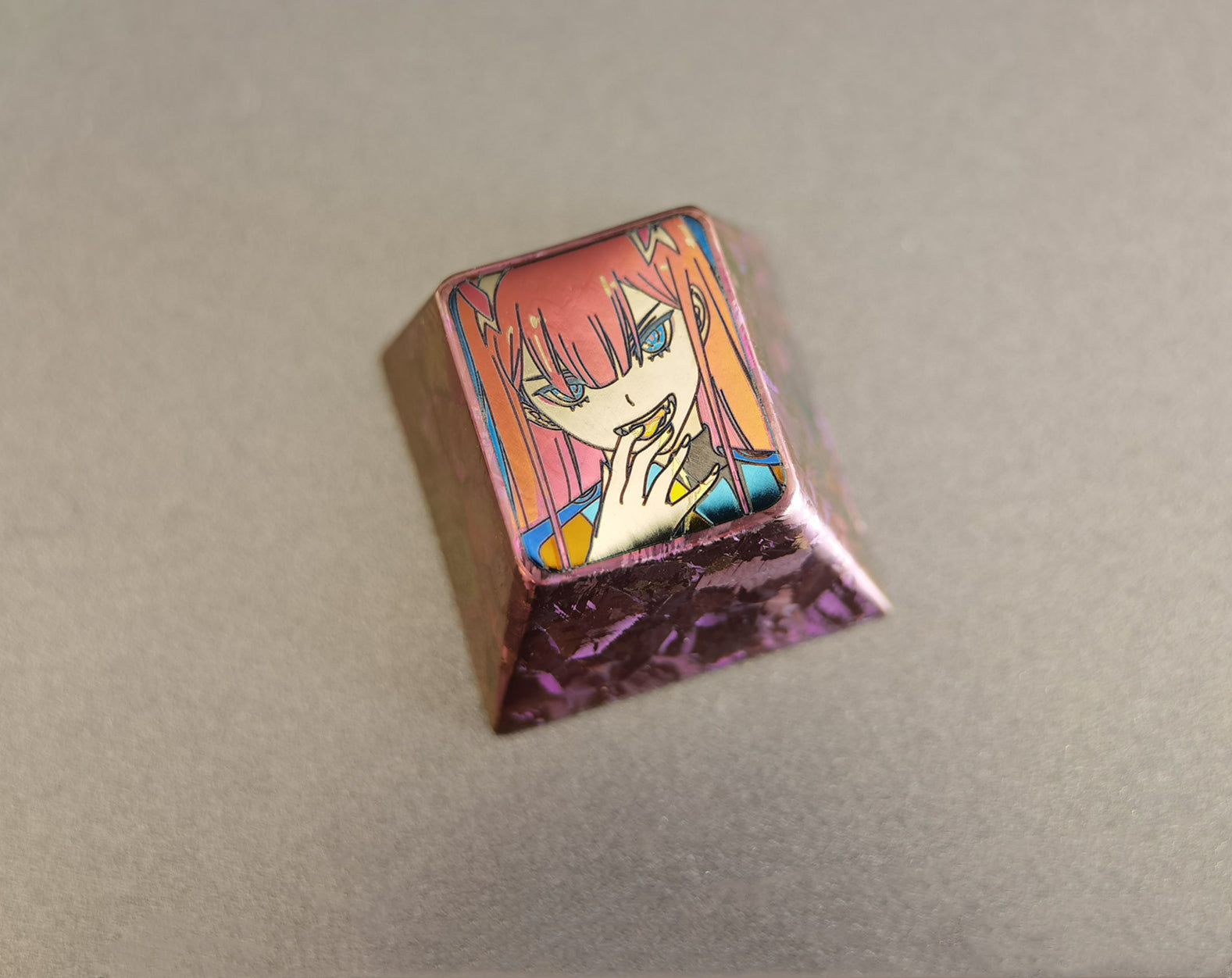 02 with evil eyes, titanium alloy personalized keycaps, mechanical keyboard decorative keycaps