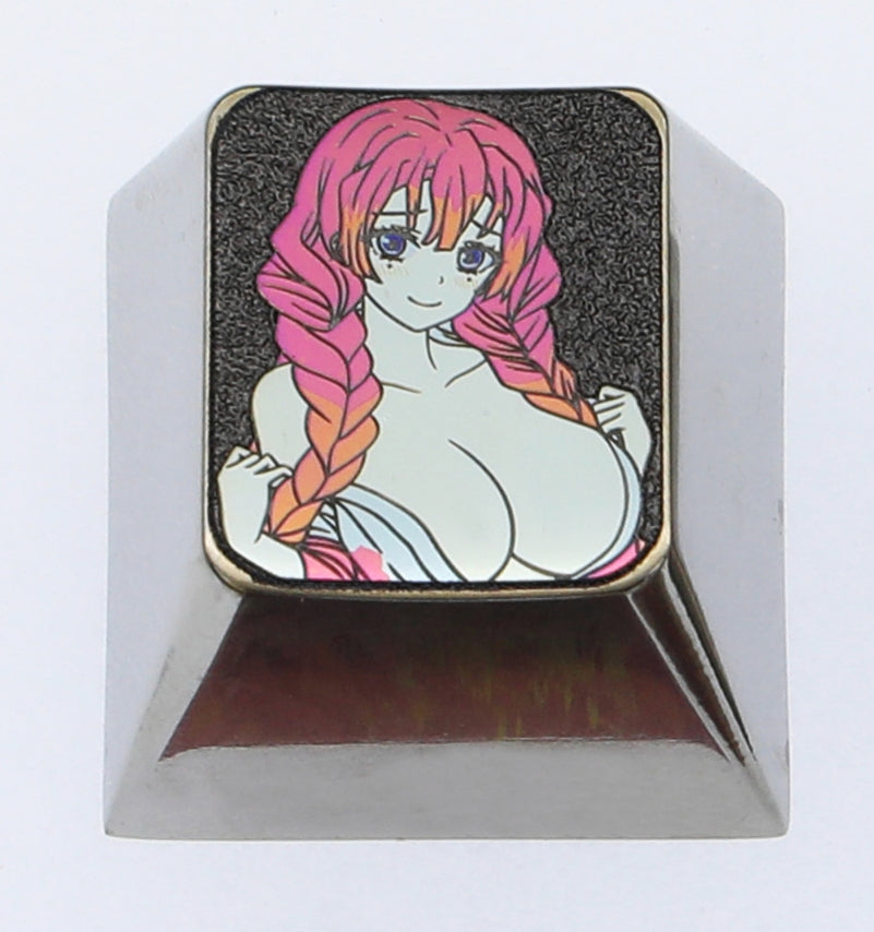 Demon Slayer, Kanroji Mitsuri, 1U titanium alloy carved personalized keycaps, mechanical keyboard decorative keycaps