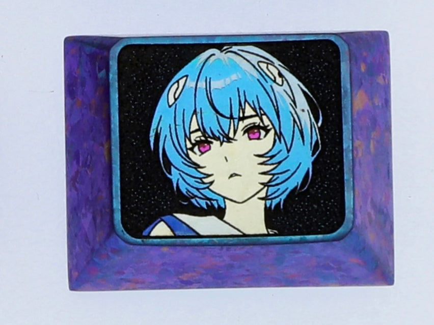 EVA,Asuka Langley Soryu,Ayanami Rei,1.25U, Colorful titanium alloy decorative keycaps, personalized keycaps.