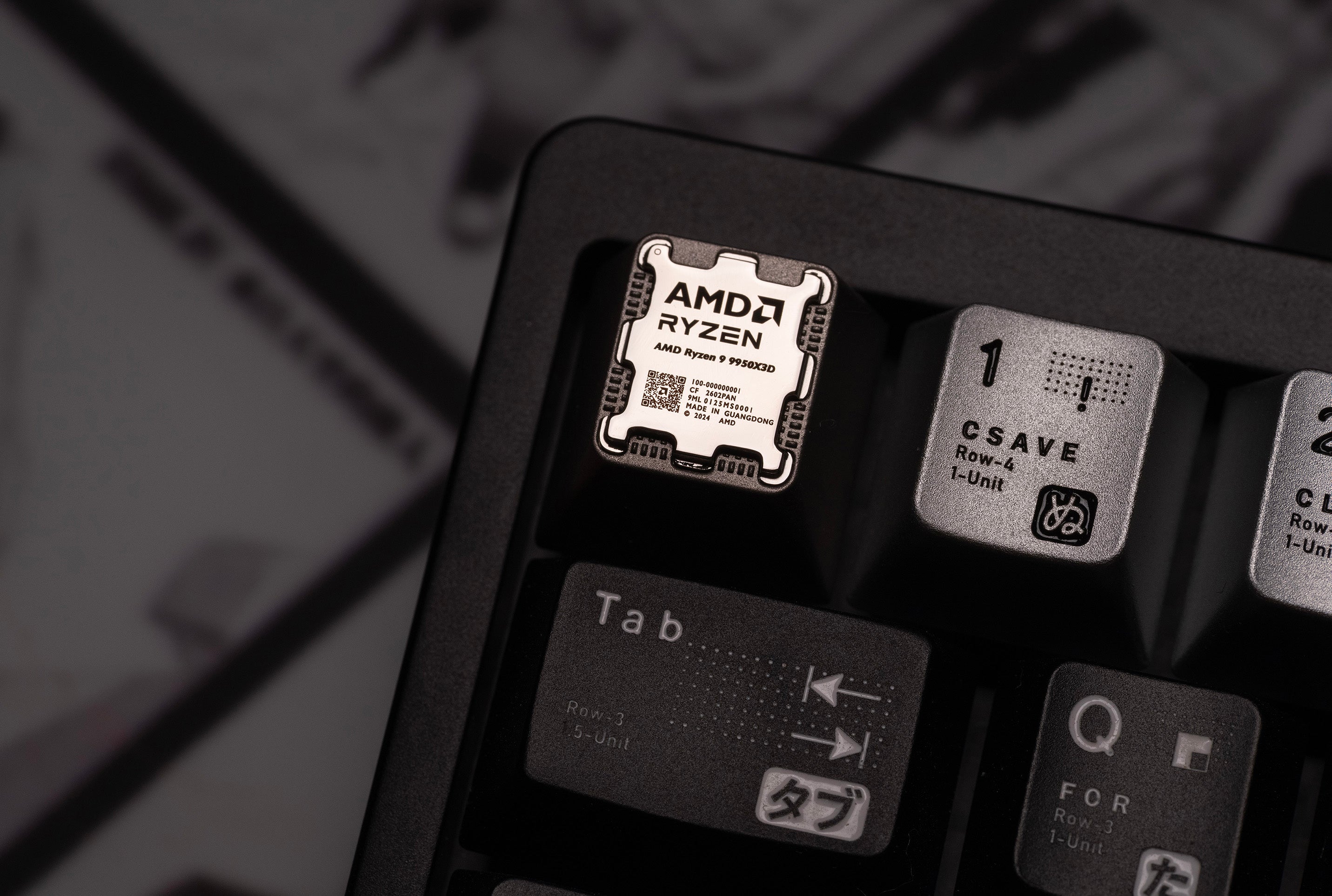 【 AMD 】 ZEN5 CPU Titanium Alloy CNC Stereoscopic Carving Keycaps, Metal Personalized Keycaps, Mechanical Keyboard Decorative Keycaps