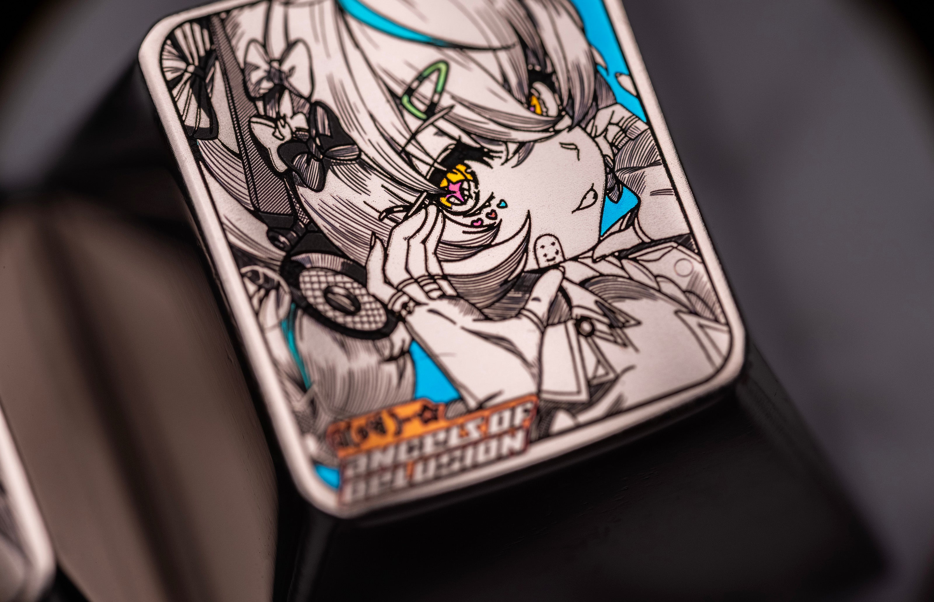 Zenless Zone Zero, Angels of Delusion, 1U titanium alloy personalized keycaps, set of 3, anime game mechanical keyboard decorative keycaps