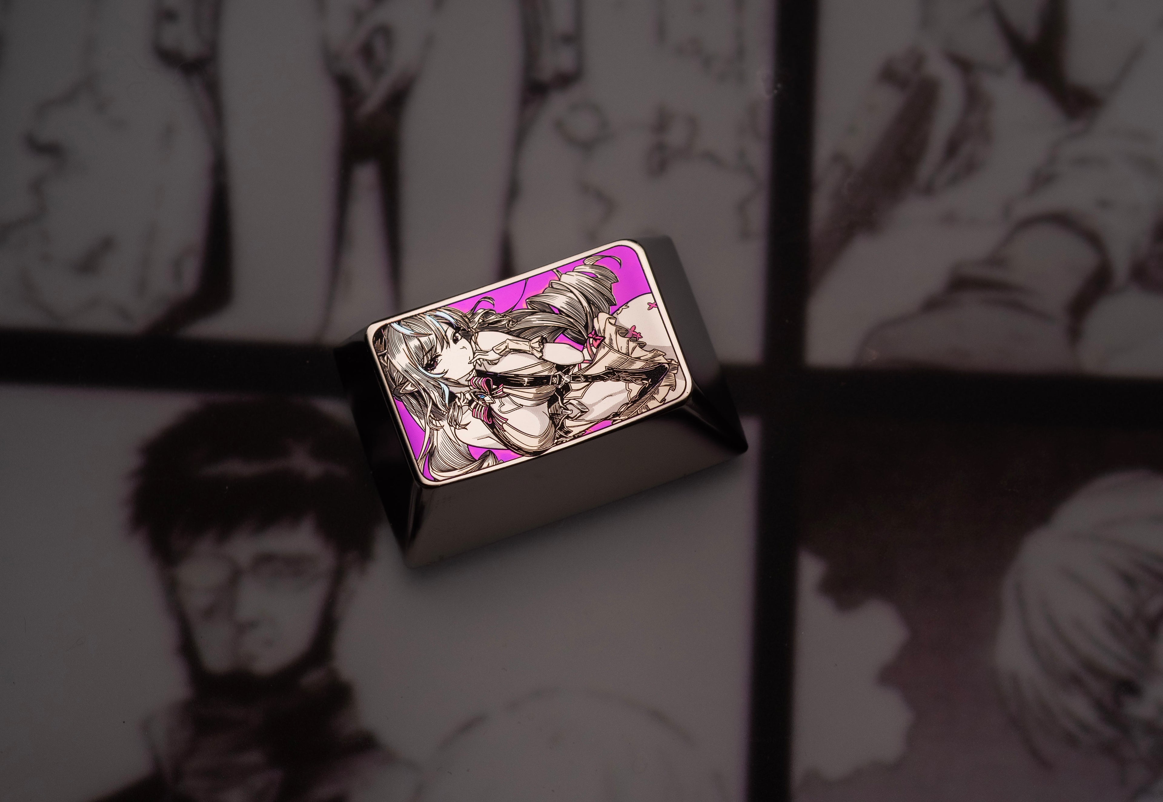 Zenless Zone Zero, Vivian Banshee, 1.5U titanium alloy personalized keycaps, anime, gaming, cultural and creative mechanical keyboards, metal decorative keycaps