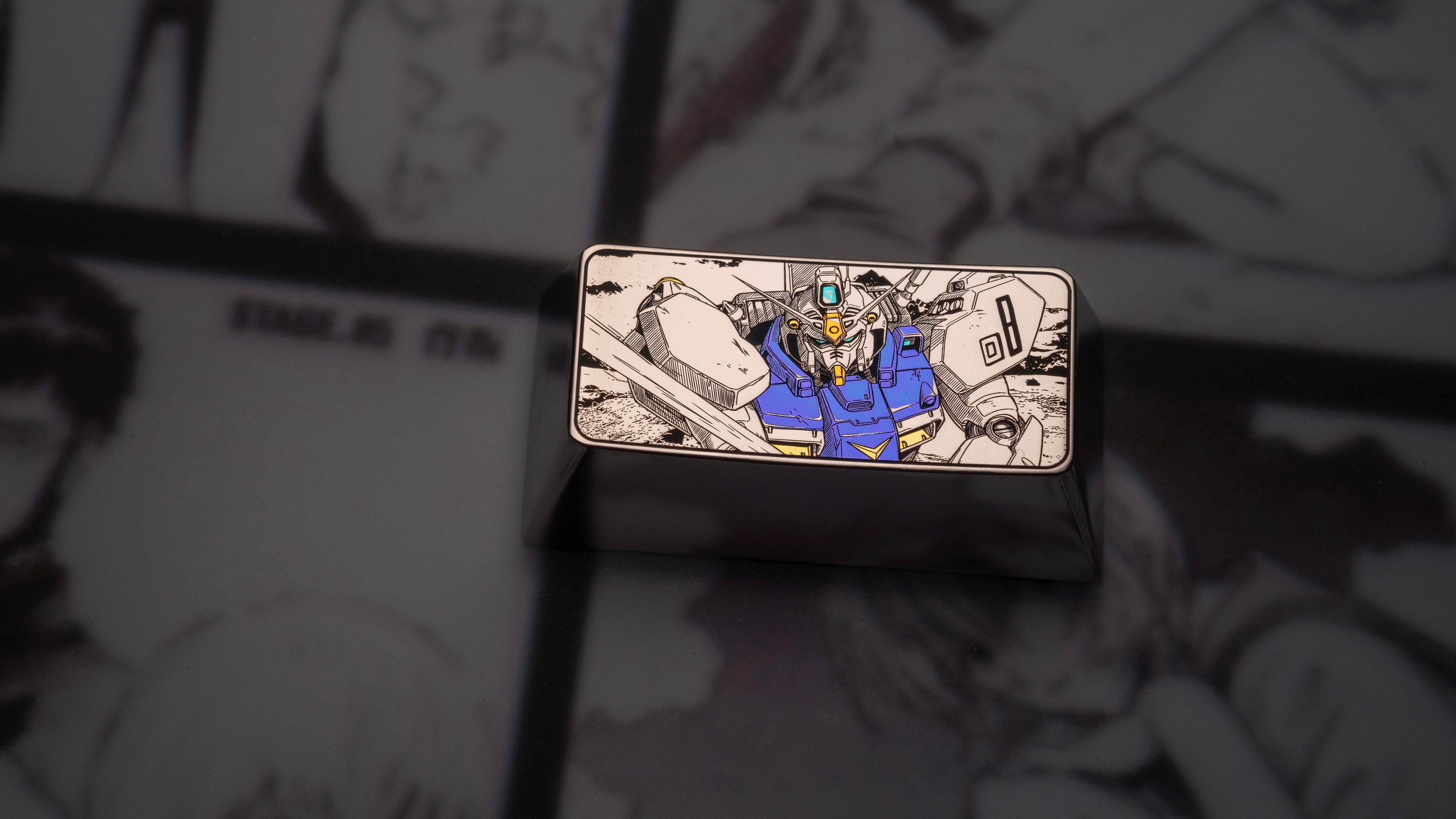 Gundam Theme Series, Precision Titanium Alloy, 1.75U/2U Optional, Anime Game Culture Creative Keycaps, Mechanical Keyboard Decorative Keycaps