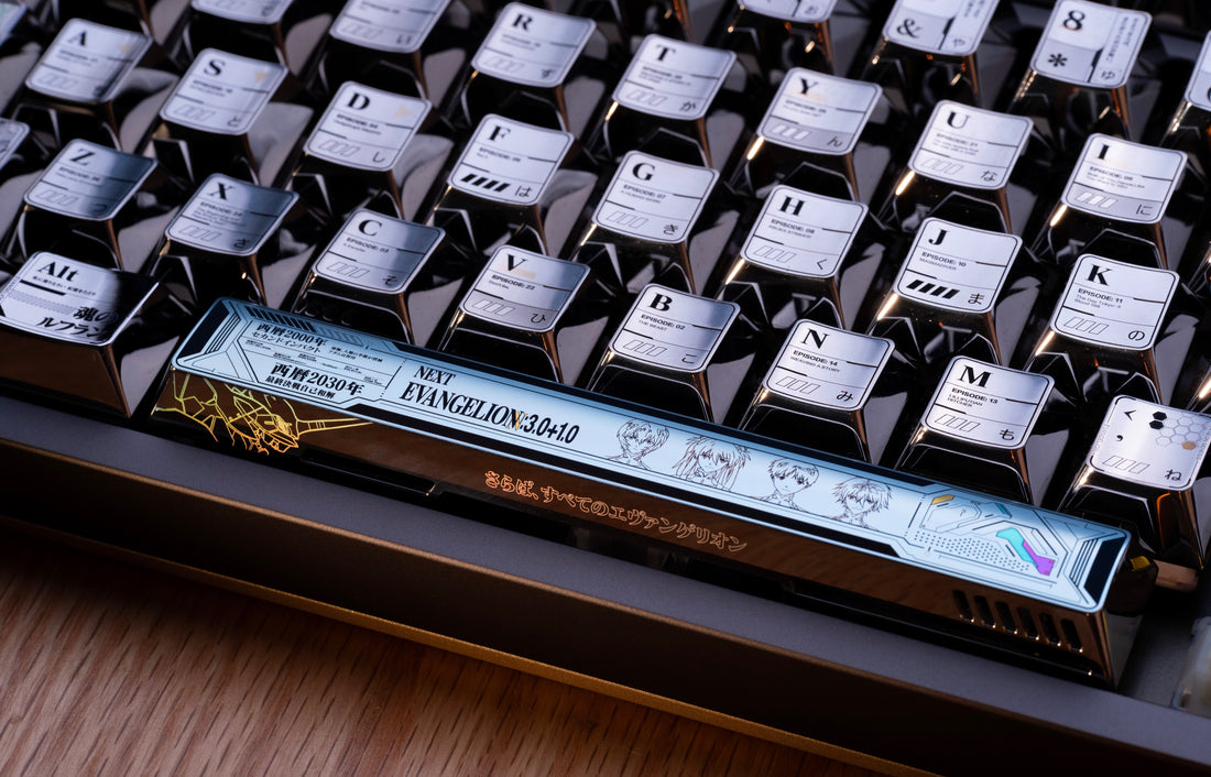 EVA, 6.25U titanium alloy space personalized keycap, cold carving+colorful/cold carving+anode/ordinary laser+laser point color/hollow base, mechanical keyboard decorative keycap