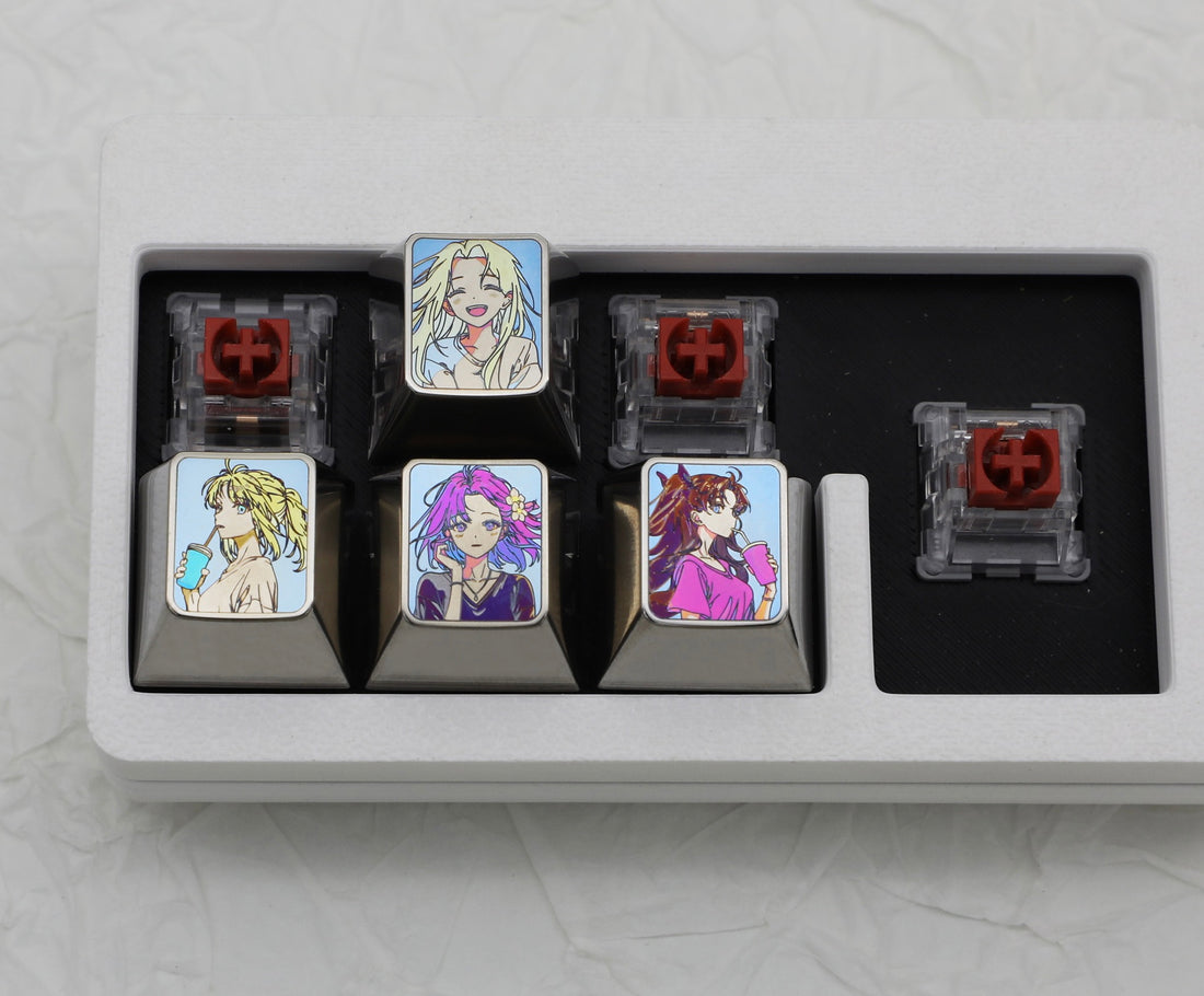 Fate series directional keys, titanium alloy color carved personalized keycaps.