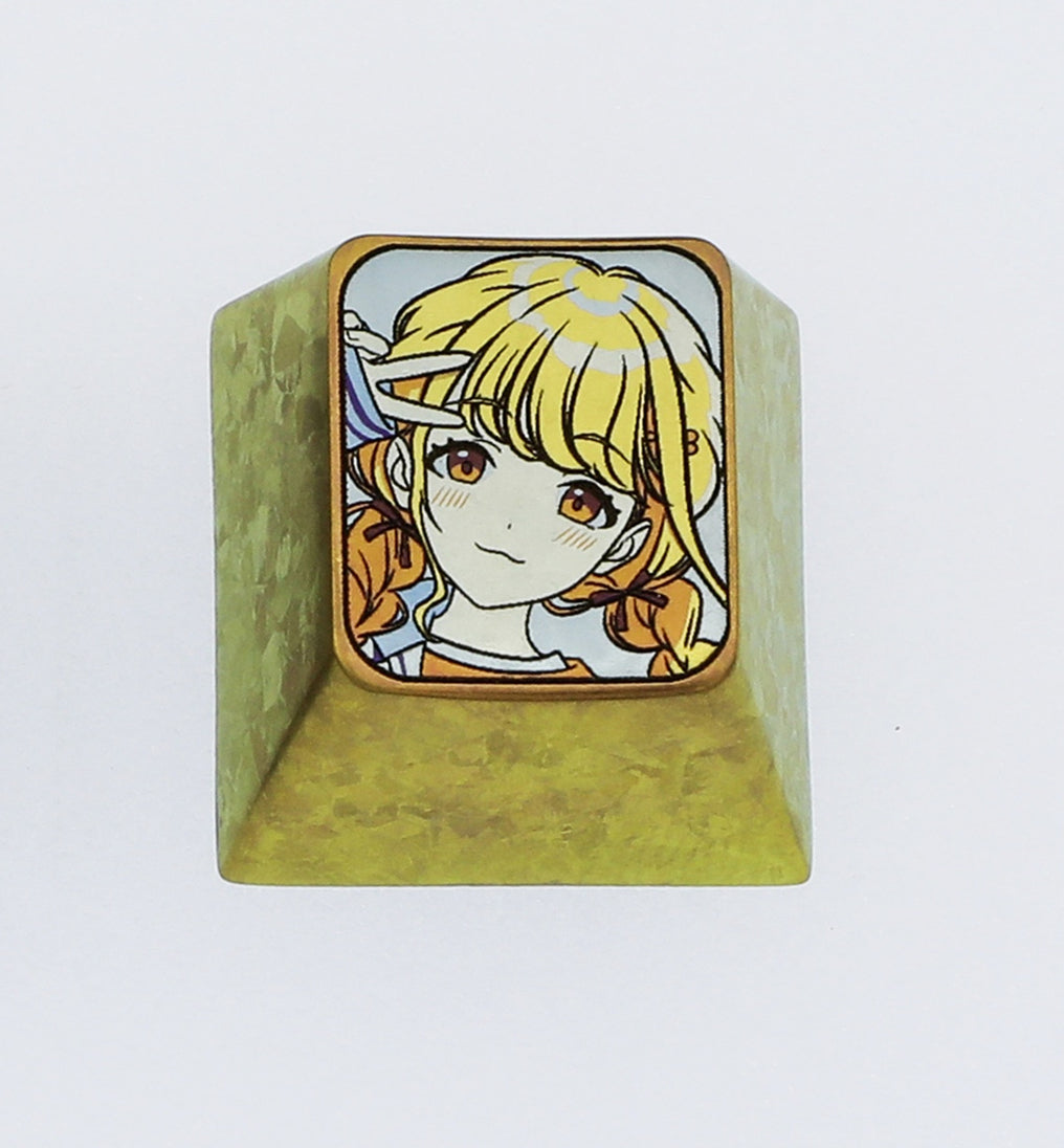 Kotone Fujita, Colored titanium alloy carved keycaps, personalized keycaps, decorative keycaps.