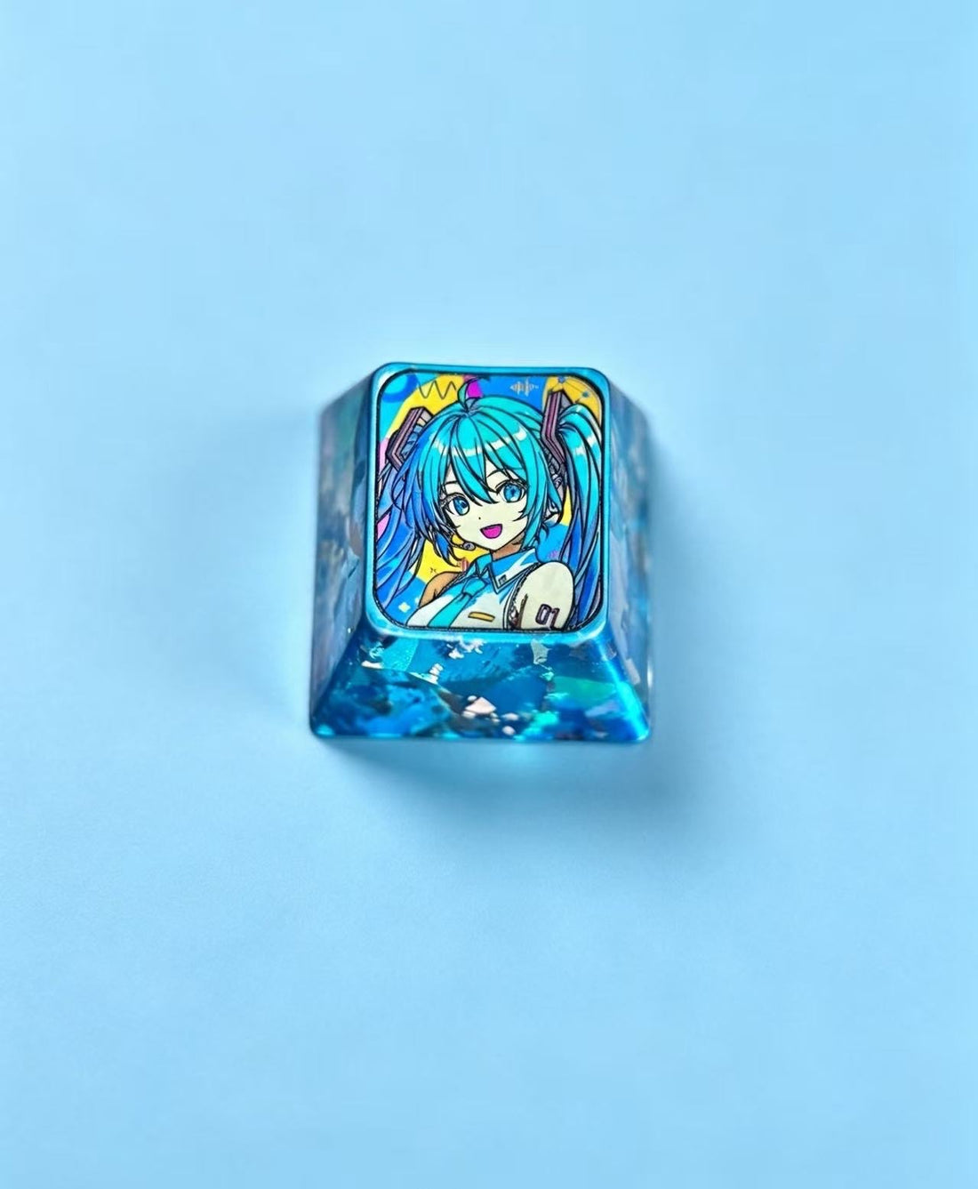 Hatsune Miku ACG Music Idol 1 U titanium alloy personalized keycaps, anime and game cultural creative keycaps, mechanical keyboard decorative keycaps