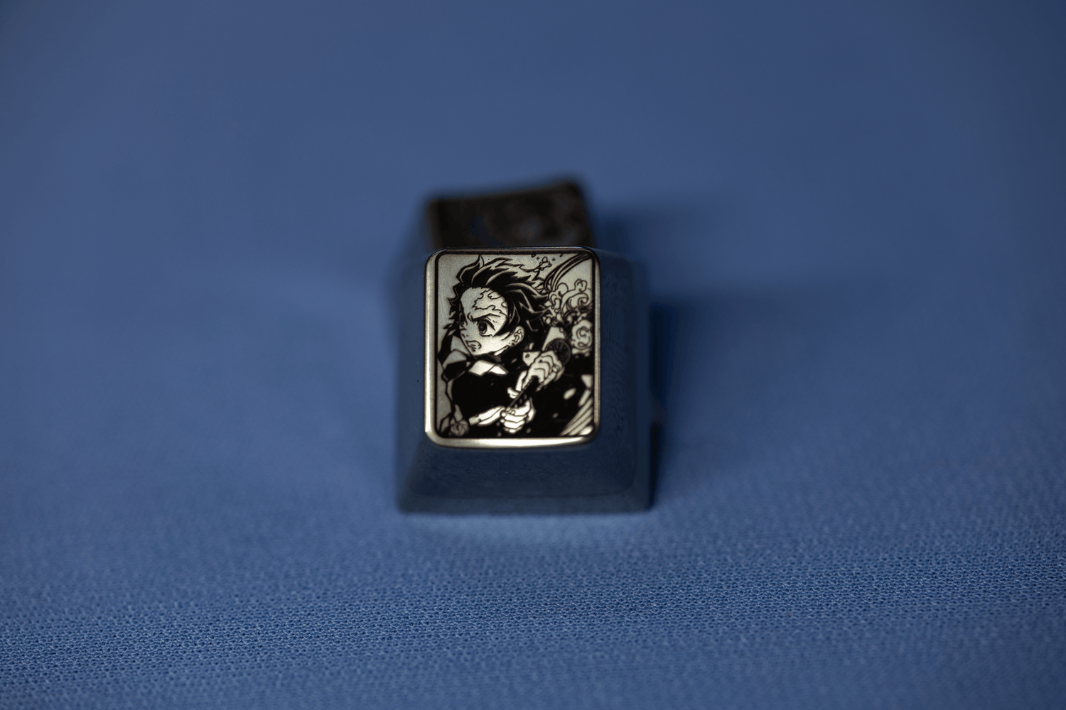 Demon Slayerseries,1U titanium alloy black and white carved personalized keycaps, keyboard decorative keycaps, anime character keycaps