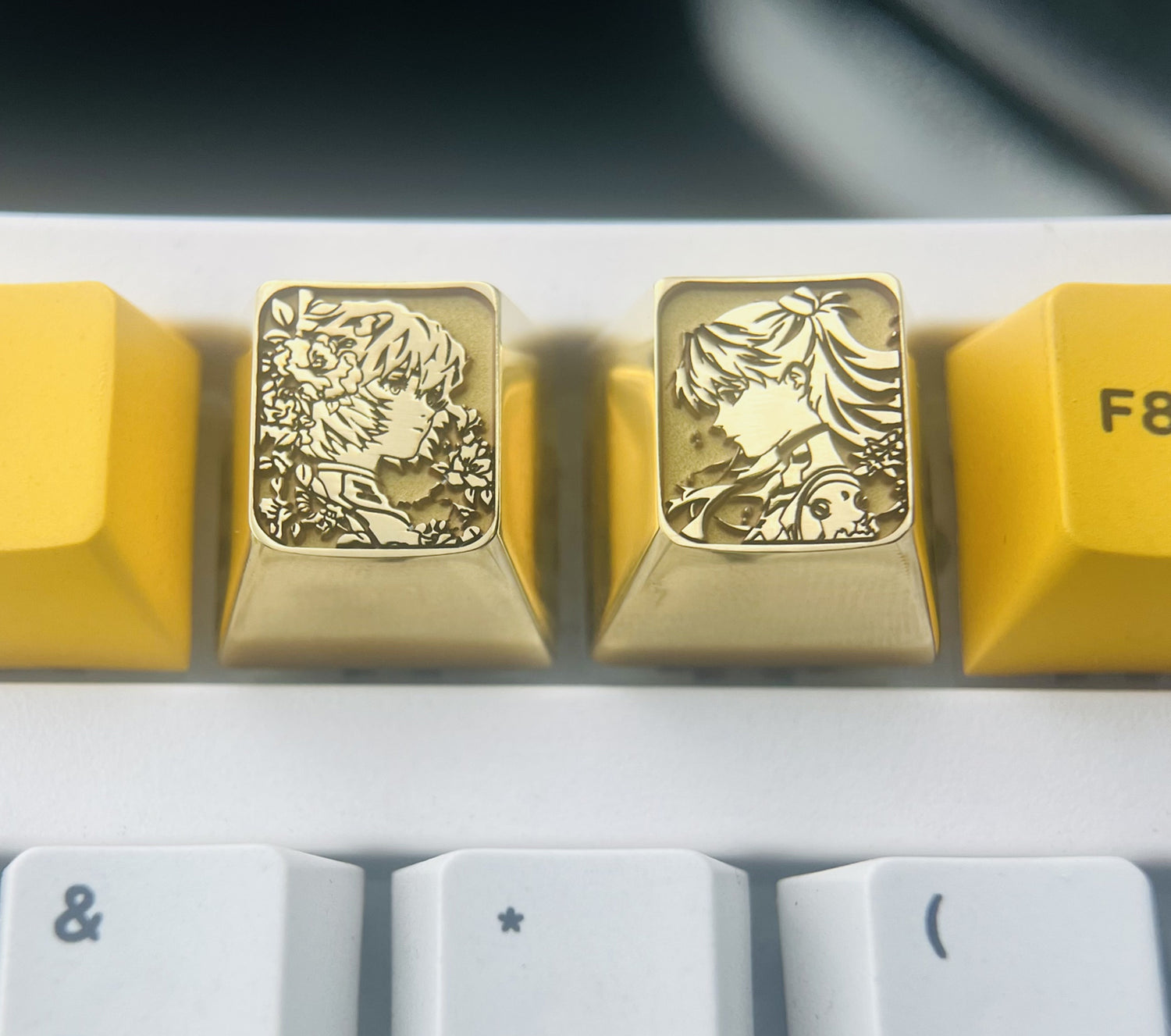 EVA, 1U brass material personalized keycap, metal decorative keycap, anime keycap
