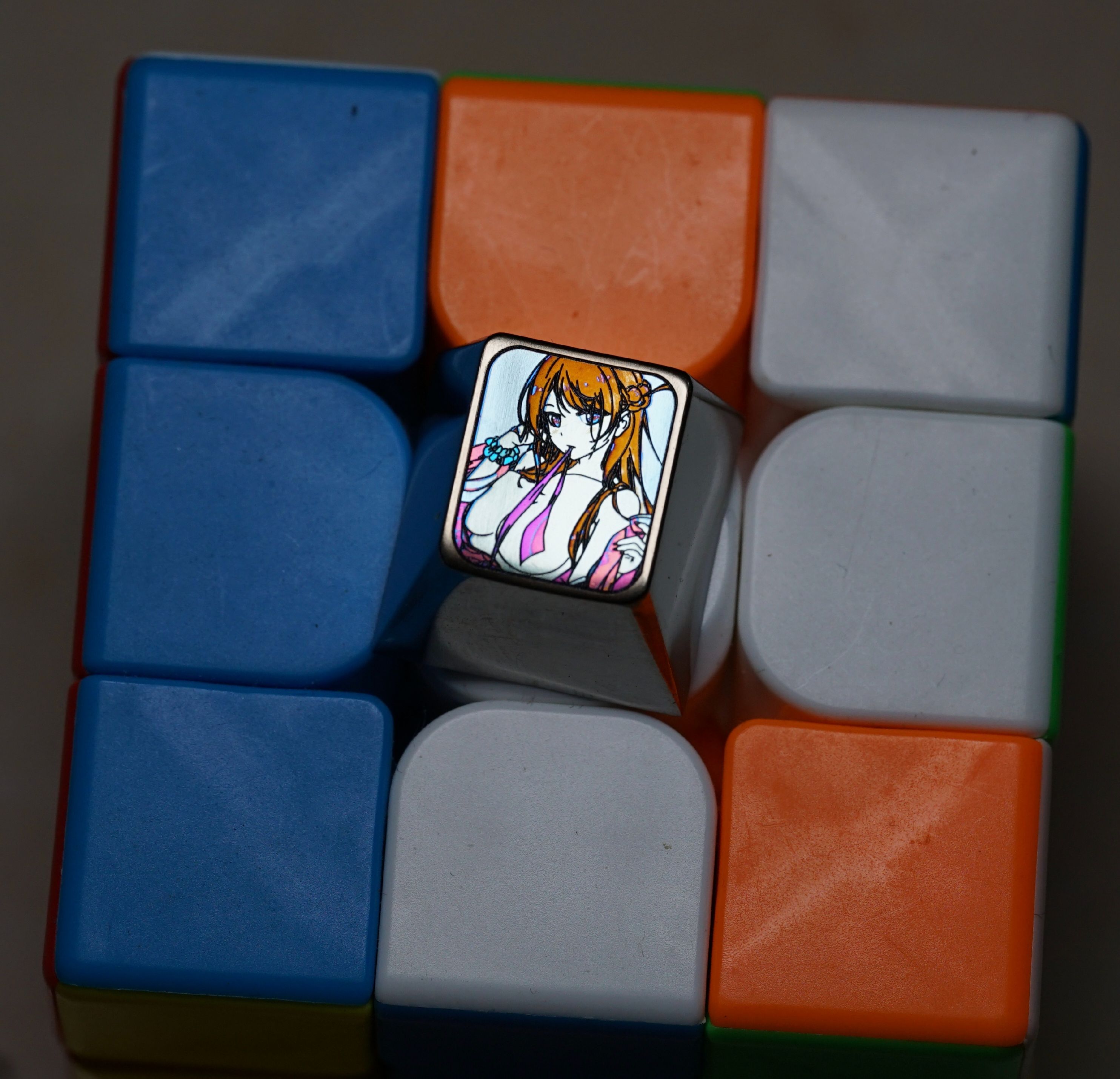 Anime, beautiful girls collection titanium alloy carved key cap, personalized key cap, mechanical keyboard decorative key cap