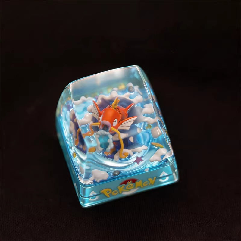 Pok é mon series, Magikarp,1U crystal resin personalized keycaps, cartoon pet decoration keycaps for anime and games