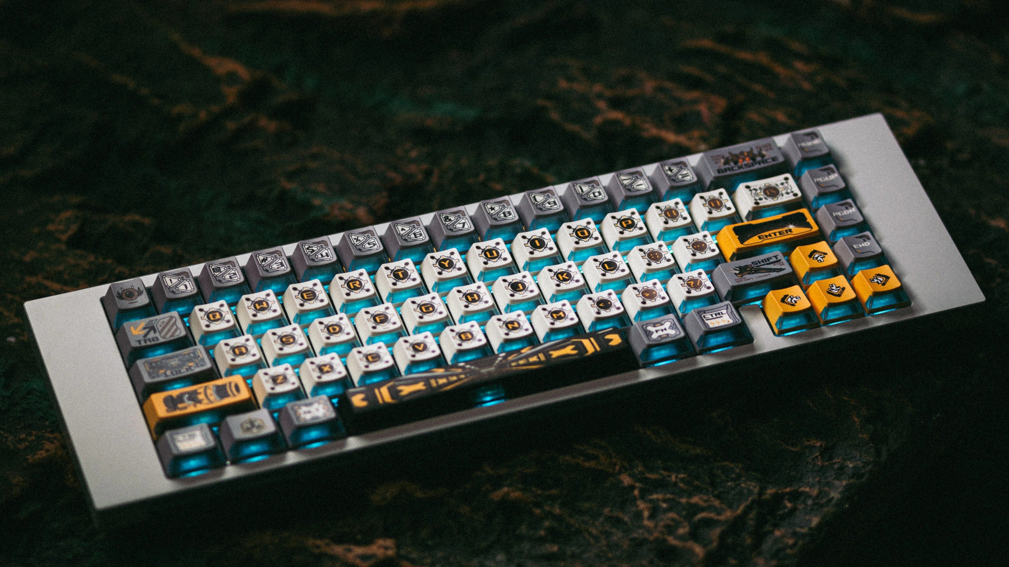 Space time spaceship theme design keycap keyboard decoration keycap PBT+PC heat sublimation translucent personalized keycap