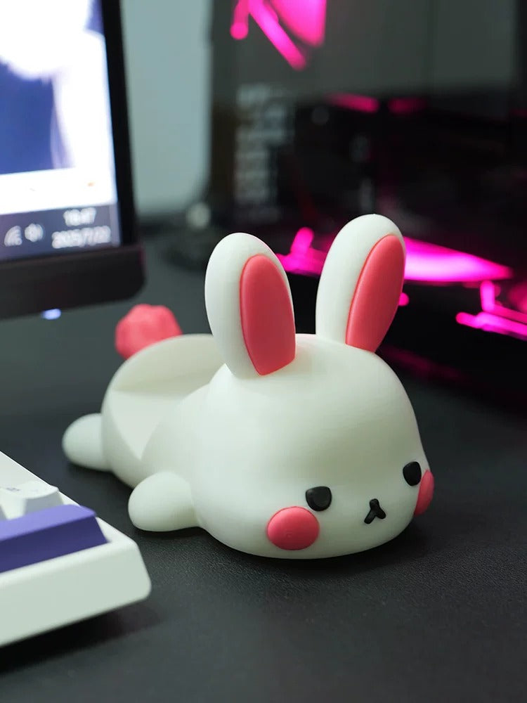 Cute Party Rabbit PLA Material, Keyboard Display Rack, Desktop Storage Rack, Computer Desktop Beautification Decoration, Mechanical Keyboard Bracket