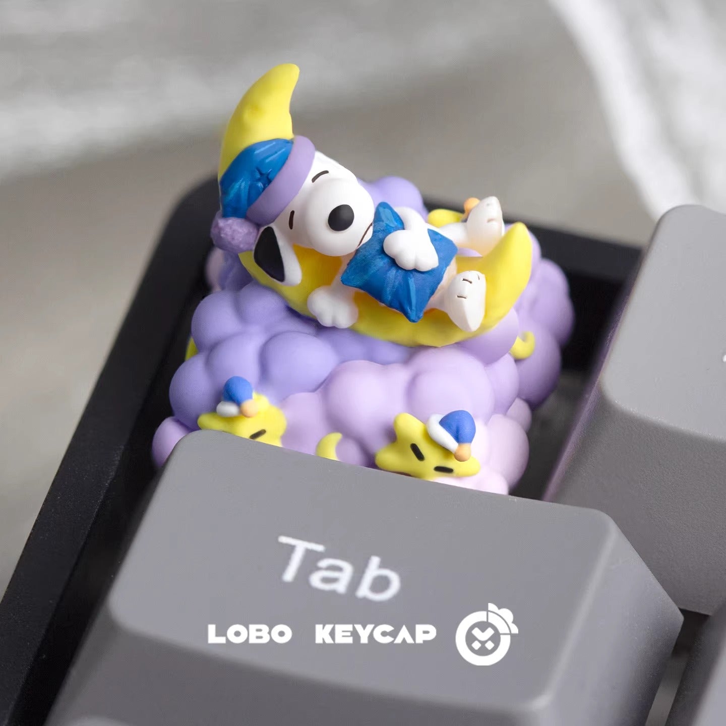 Snoopy, Multi colored resin molded personalized keycaps, artisankeycaps, Fairy Tale Cartoon Creative Decorative Art Keycaps