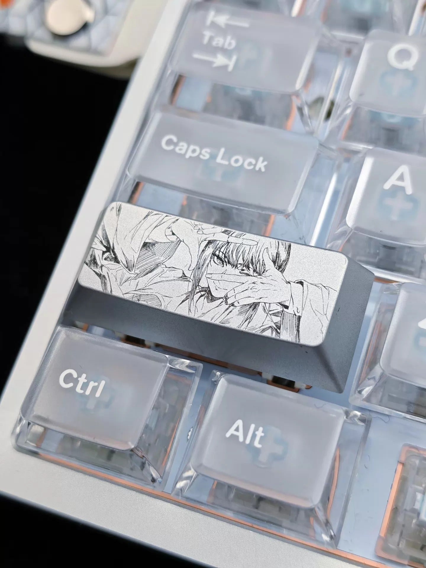 Chainsaw Man series, Makima theme, 2.25U aluminum alloy personalized keycaps, anime and game culture creative metal decorative keycaps