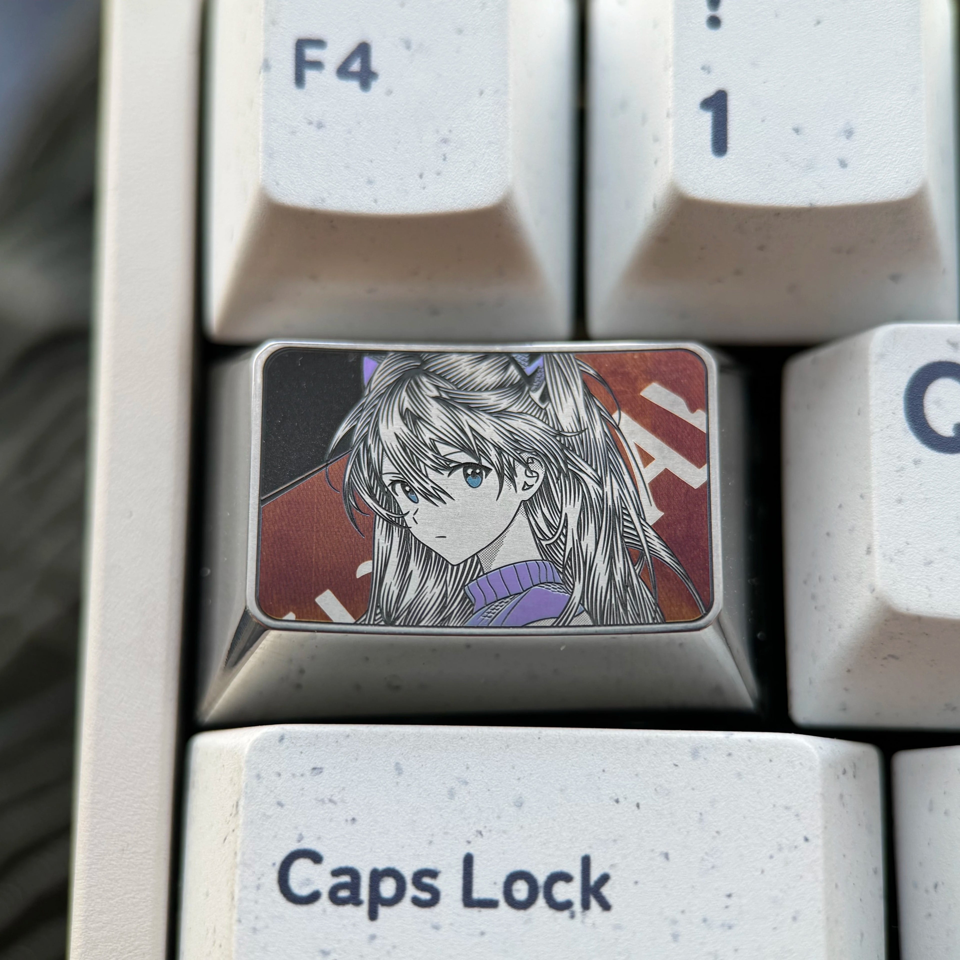 EVA series, 1.5U/TAB titanium alloy finely carved personalized keycaps, anime culture creative peripheral mechanical keyboard metal decorative keycaps