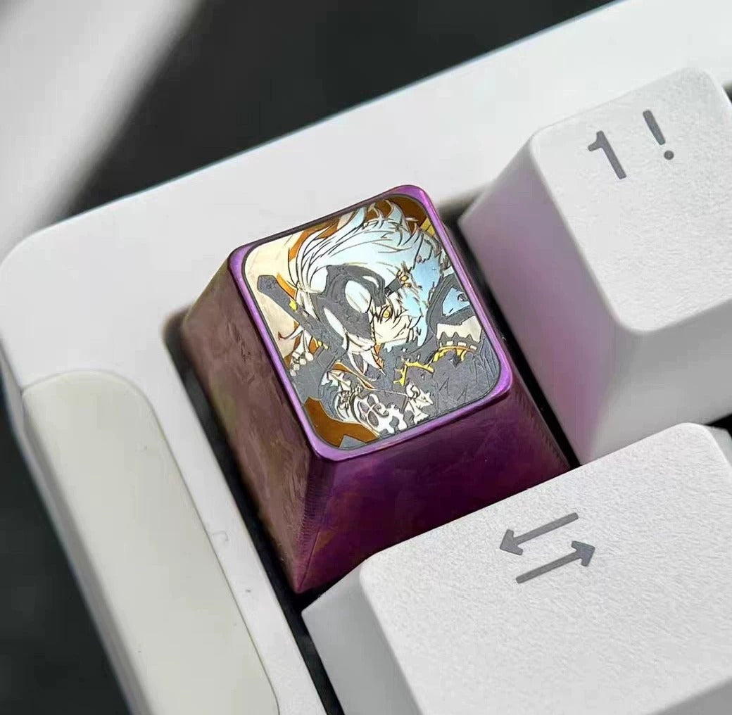 Fate/Samurai Remnant, Joan of Arc, 1U titanium alloy personalized keycaps, anime and game cultural creative keycaps, mechanical keyboard decorative keycaps