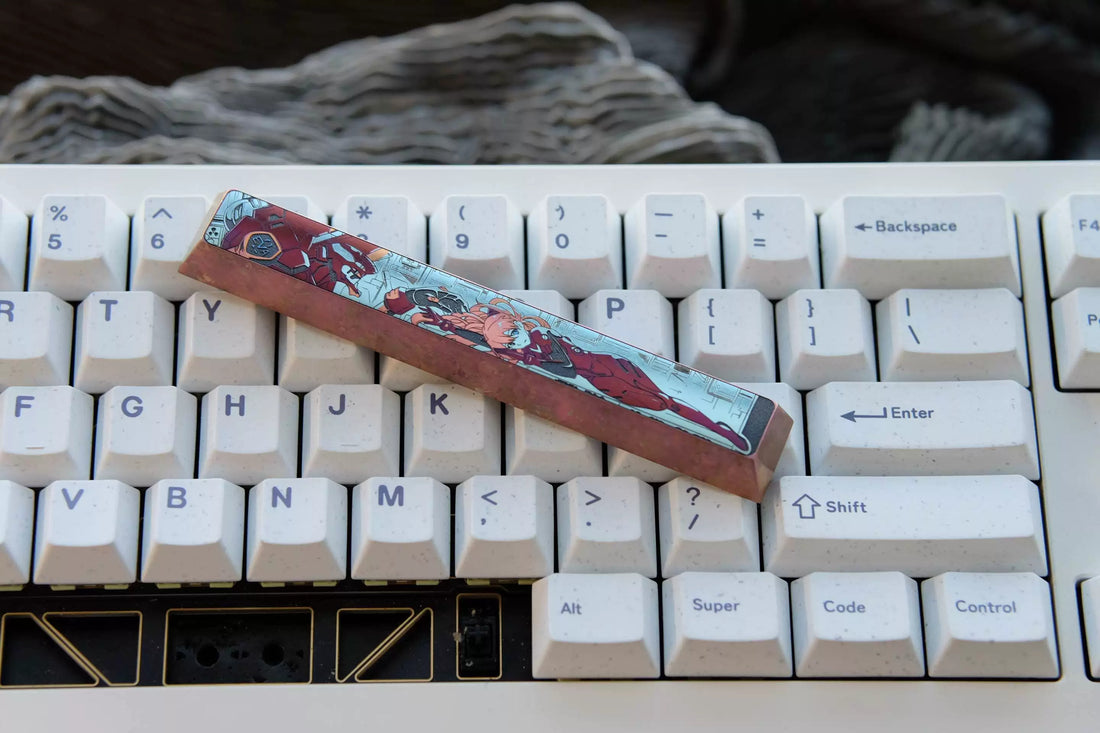 EVA series, Asuka/Ayanami Rei theme, 6.25U/7U space bar titanium alloy personalized keycaps, anime game theme design mechanical keyboard decoration keycaps