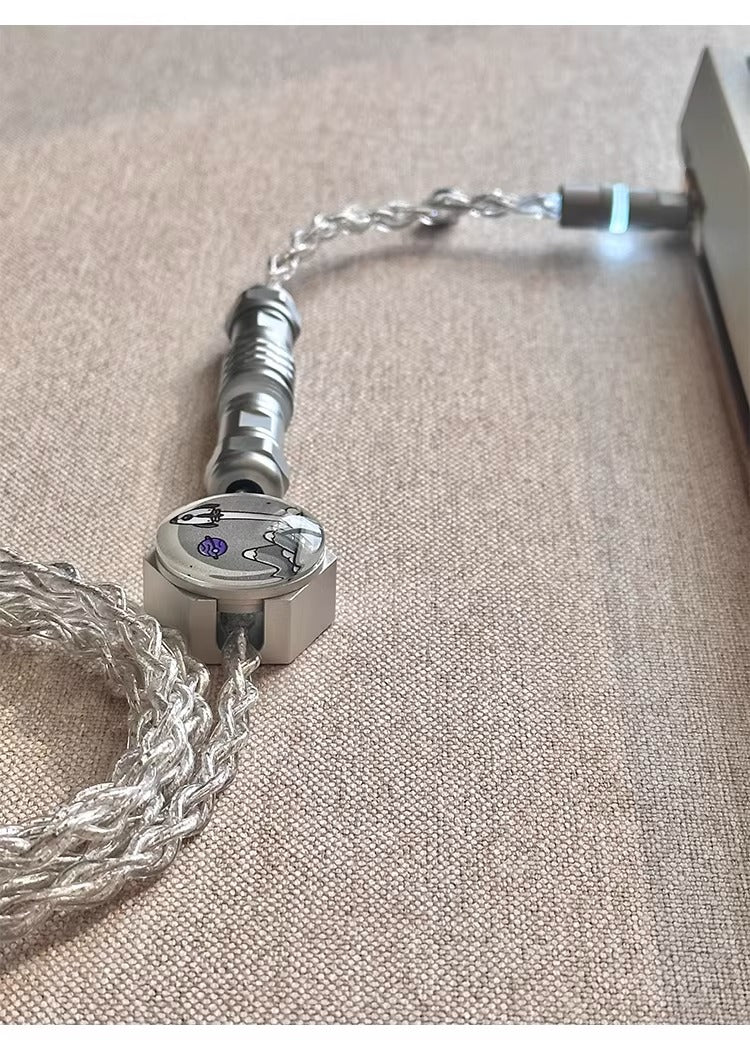 Astronaut theme 1.7m single crystal copper four strand aviation plug customized handmade wire Type-C plug with luminous