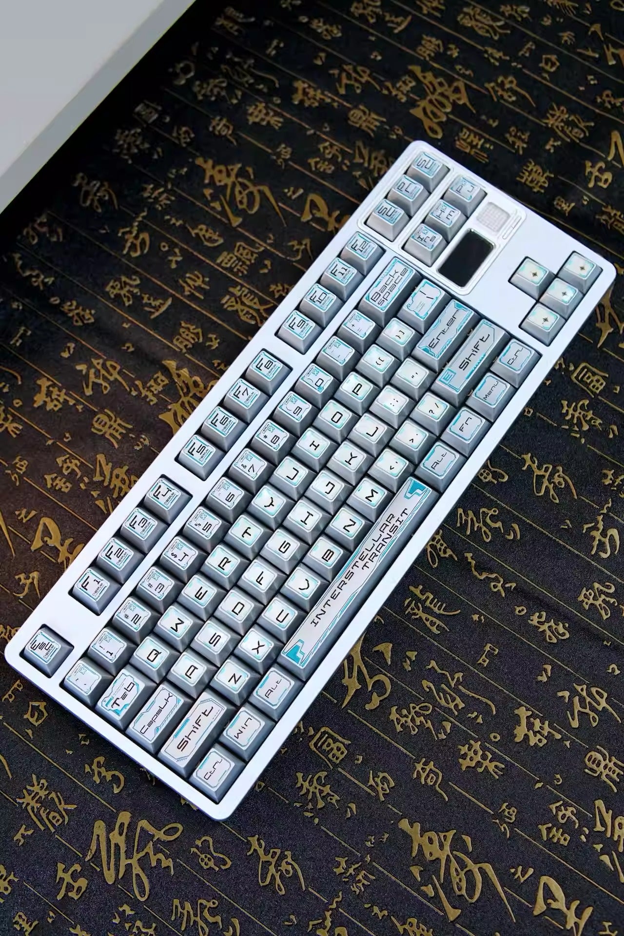 Interstellar theme, futuristic technology style metal keycap set, original high metal carved decorative keycaps