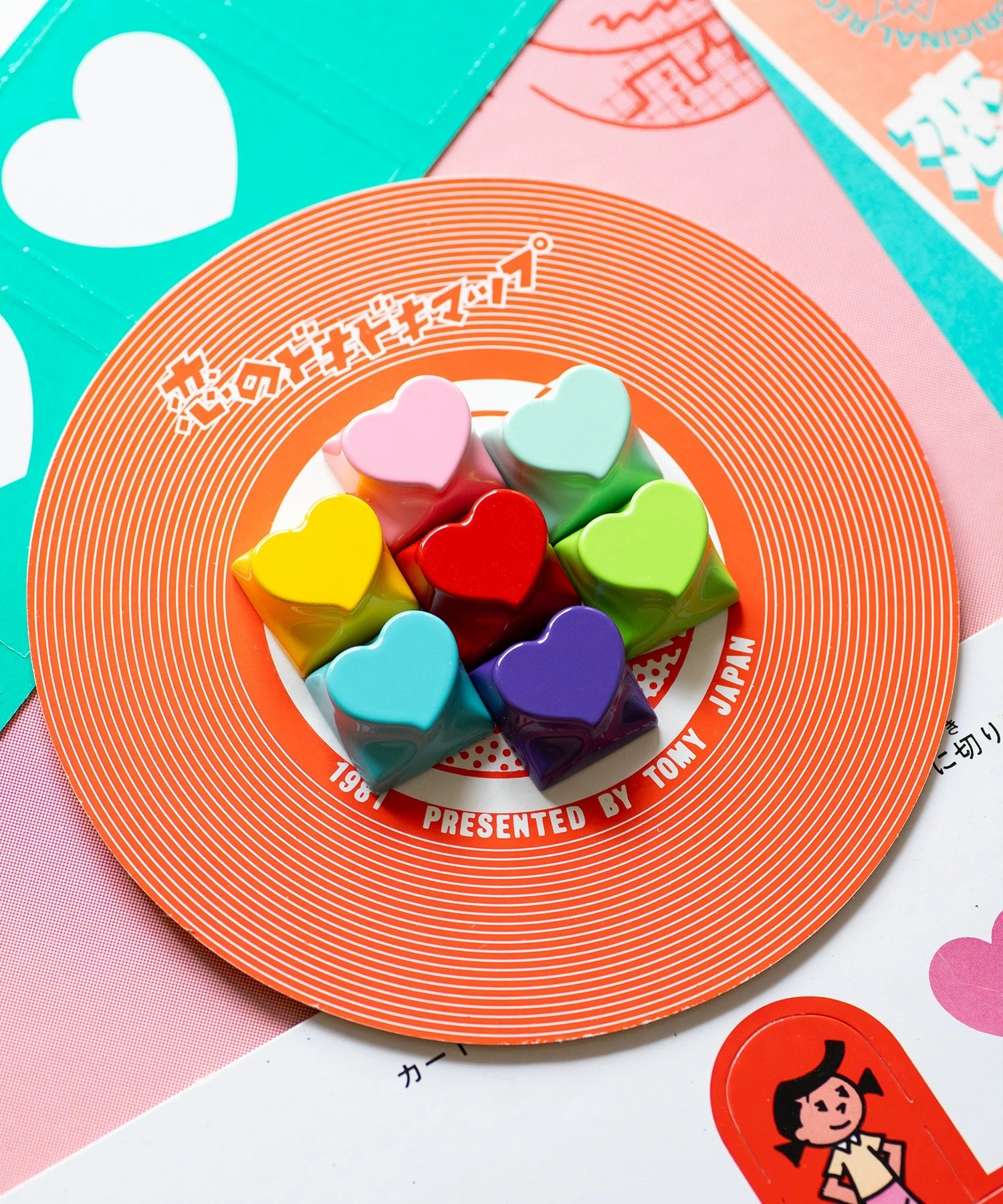 Original heart-shaped personalized Sweet Heart asymmetrical heart-shaped baked paint keycap aluminum alloy CNC machining personalized keycap