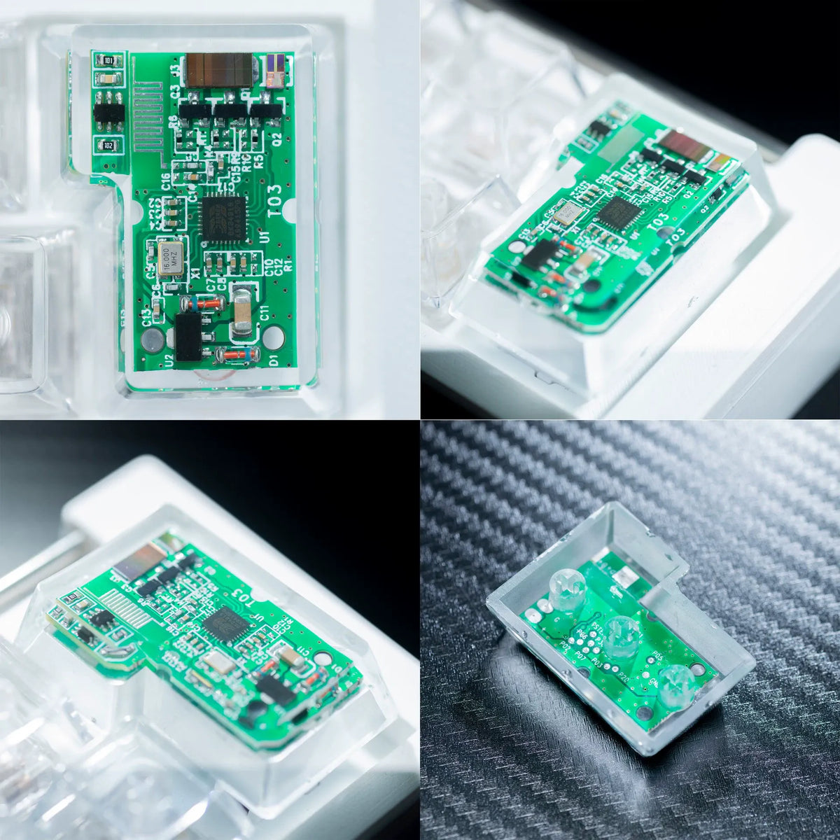 Circuit board design 7-character return, ISO return key, personalized keycaps Crystal drops of glue sealing circuit board decorative keycaps