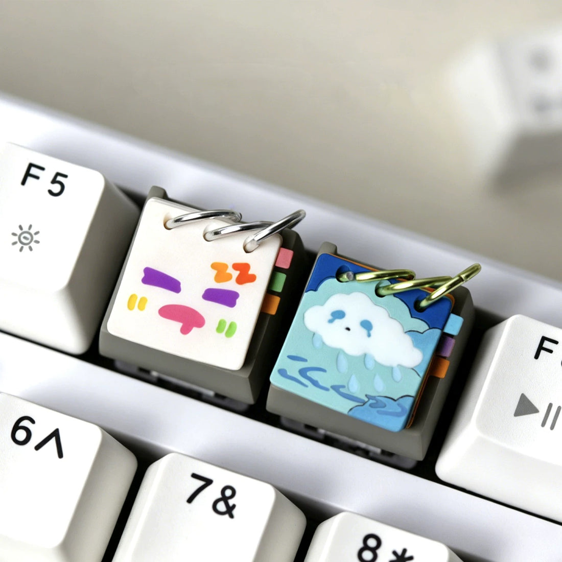 Calendar series cute personalized keycaps original design healing series multi-color resin molding mechanical keyboard decoration keycaps replaceable artistic keycaps