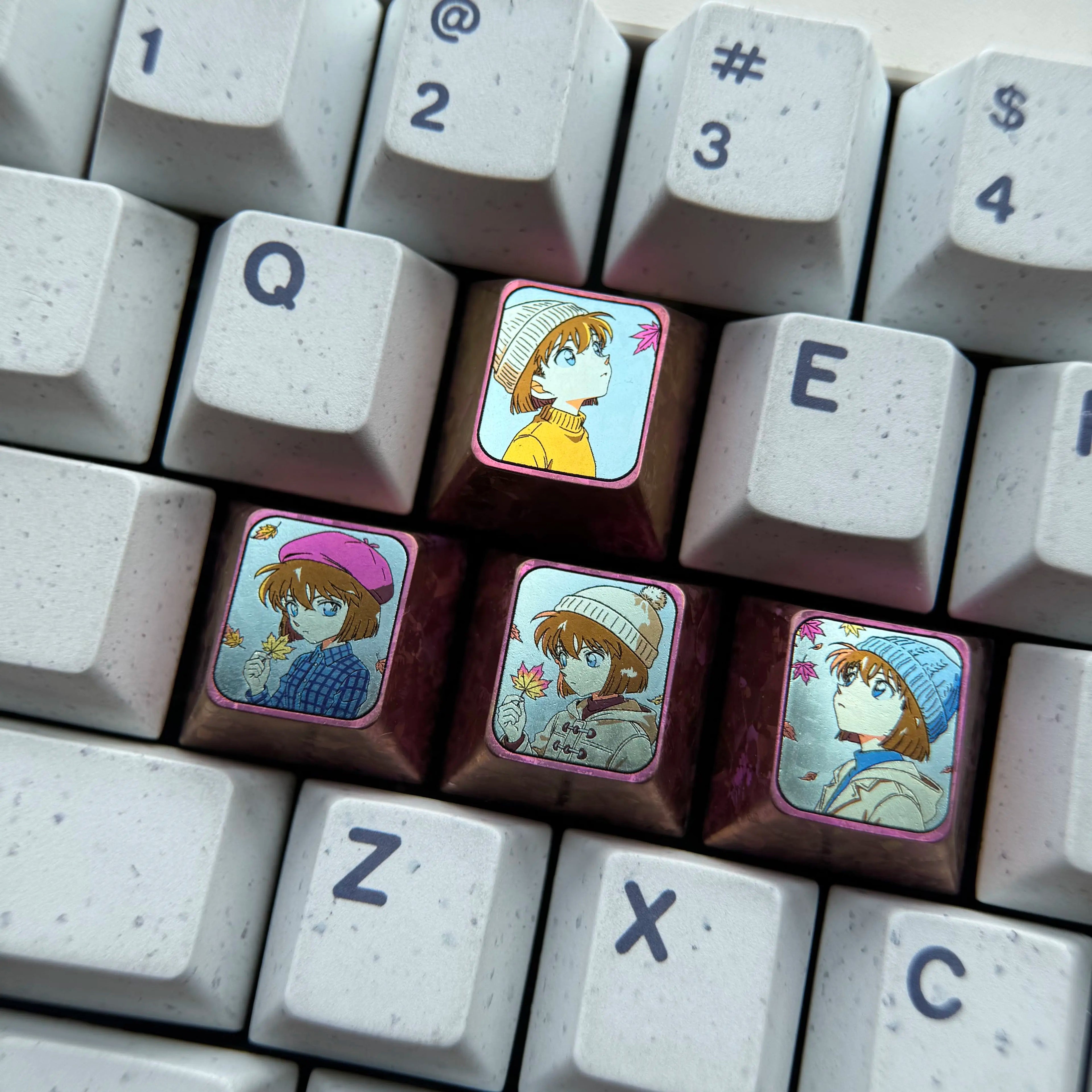 Anime, game, cartoon, WASD/directional key titanium alloy set personalized keycaps, collection, anime and game decorative art keycap combination customized metal set