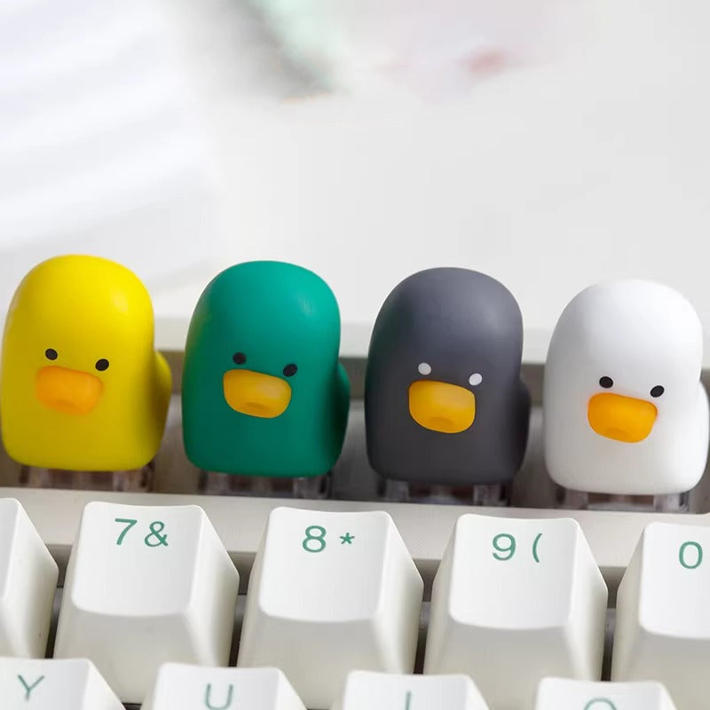 Four Color Duckling Series Original Personalized Keycaps Healing Cute Funny Stress Relieving Decorative Keycaps, Multi Color Resin Molding