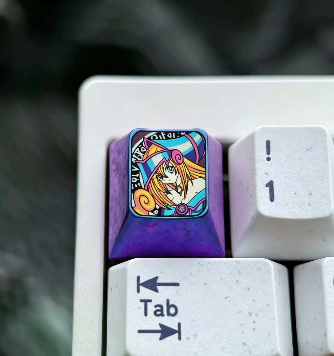 Yu-Gi-Oh! Black Magician Girl Collection, 1 U titanium alloy metal personalized keycaps, anime oil painting cultural creative keycaps, mechanical keyboard artistic decorative keycaps