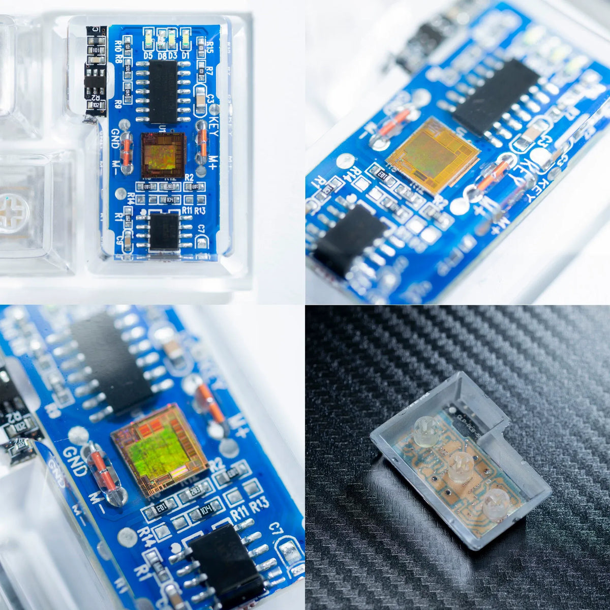 Circuit board design 7-character return, ISO return key, personalized keycaps Crystal drops of glue sealing circuit board decorative keycaps