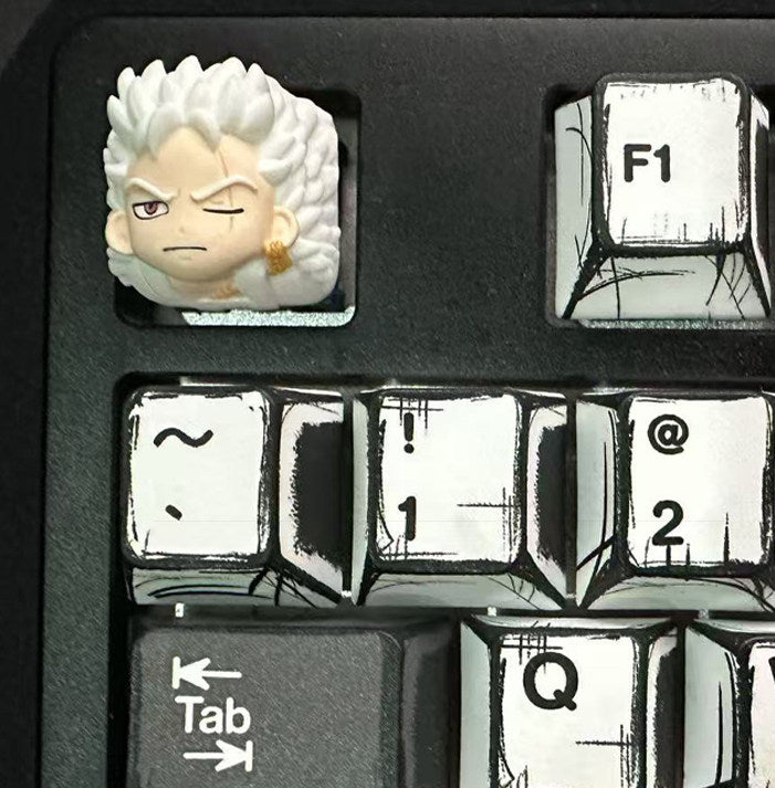 One Piece, Nika form, Luffy, Roronoa Zoro,Sanji, Joba hat, multi colored resin molded personalized keycap, decorative handmade craftsman keycap