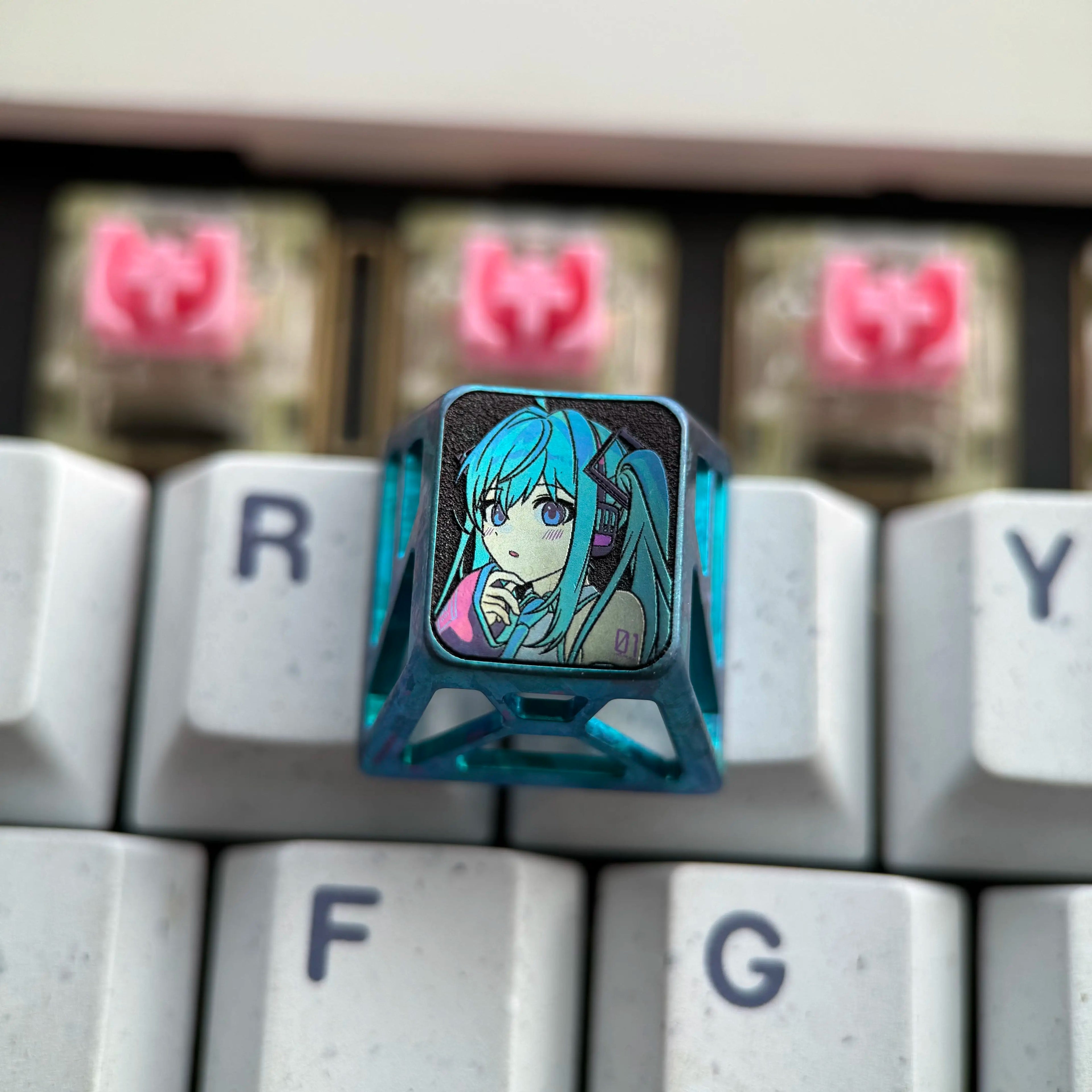 Titanium alloy 1U hollow titanium alloy personalized keycap collection, customizable, anime and game culture creative personalized keycaps. Mechanical keyboard decorative keycaps