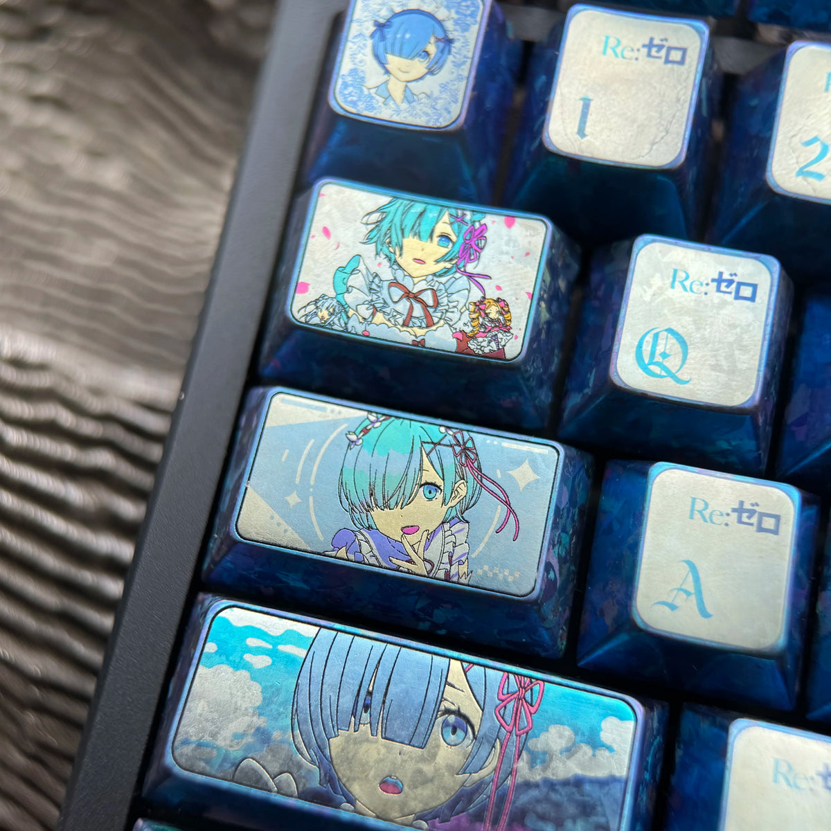 Re:Life in a different world from zero, Rem, Big key collection set Titanium alloy personalized keycaps, anime and game cultural creative keycaps, mechanical keyboard decorative keycaps