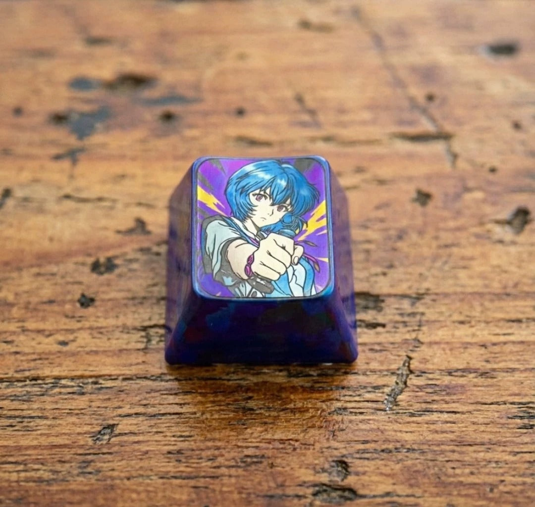 EVA, Ayanami Rei theme, Limited time, 1 U titanium alloy personalized keycaps, anime and game culture creative art keycaps, mechanical keyboard decorative keycaps