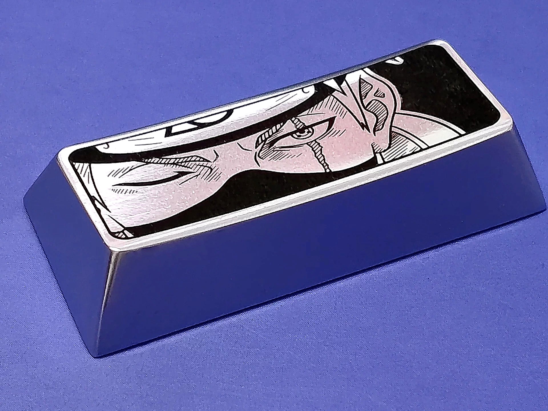 Naruto, Hatake Kakashi, 2.25U metal, zinc/titanium alloy optional, anime, gaming, cultural and creative art keycaps